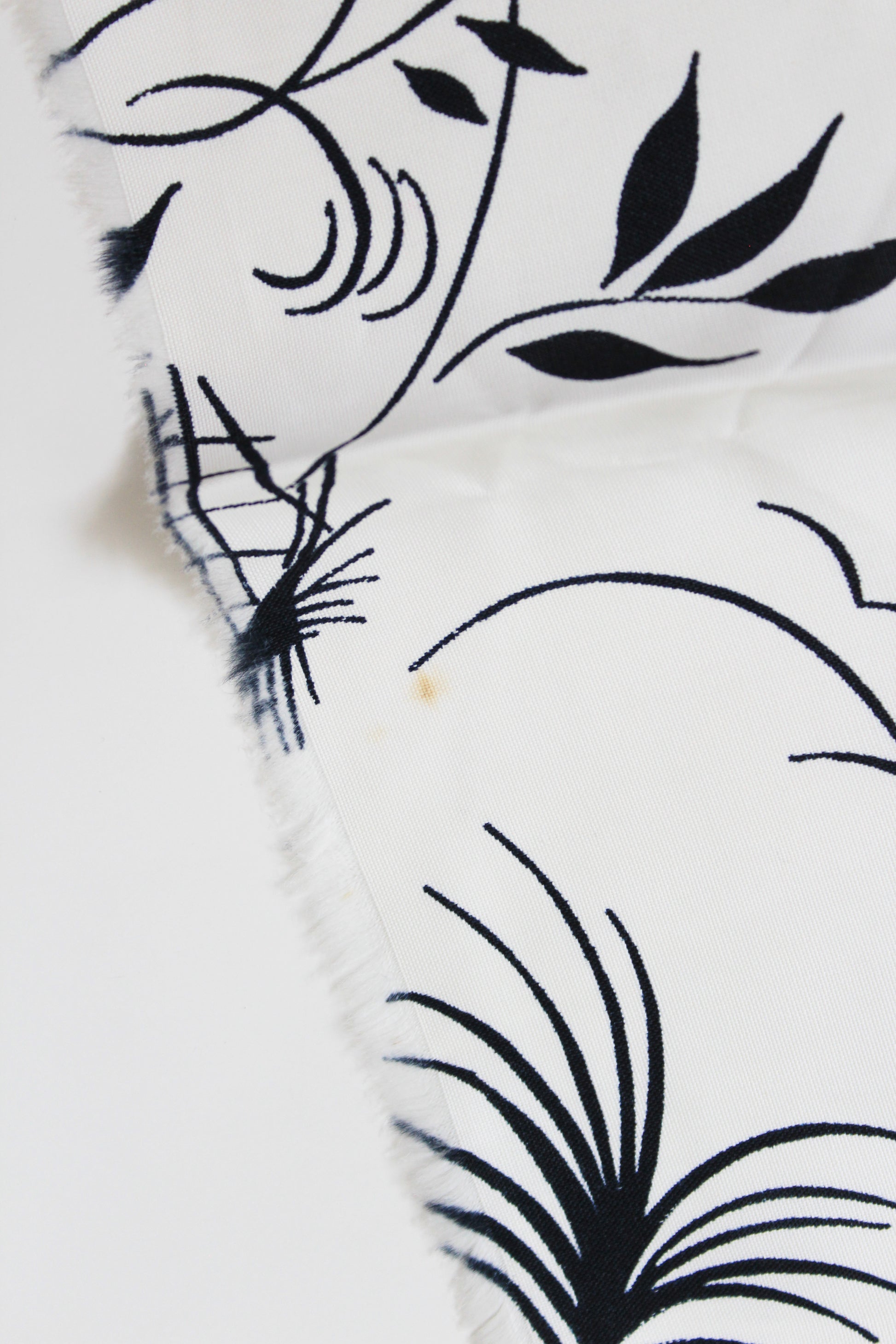 1940s Novelty Black And White Every Day Asian Countryside Print Rayon Sewing Fabric, 3.9 Yards