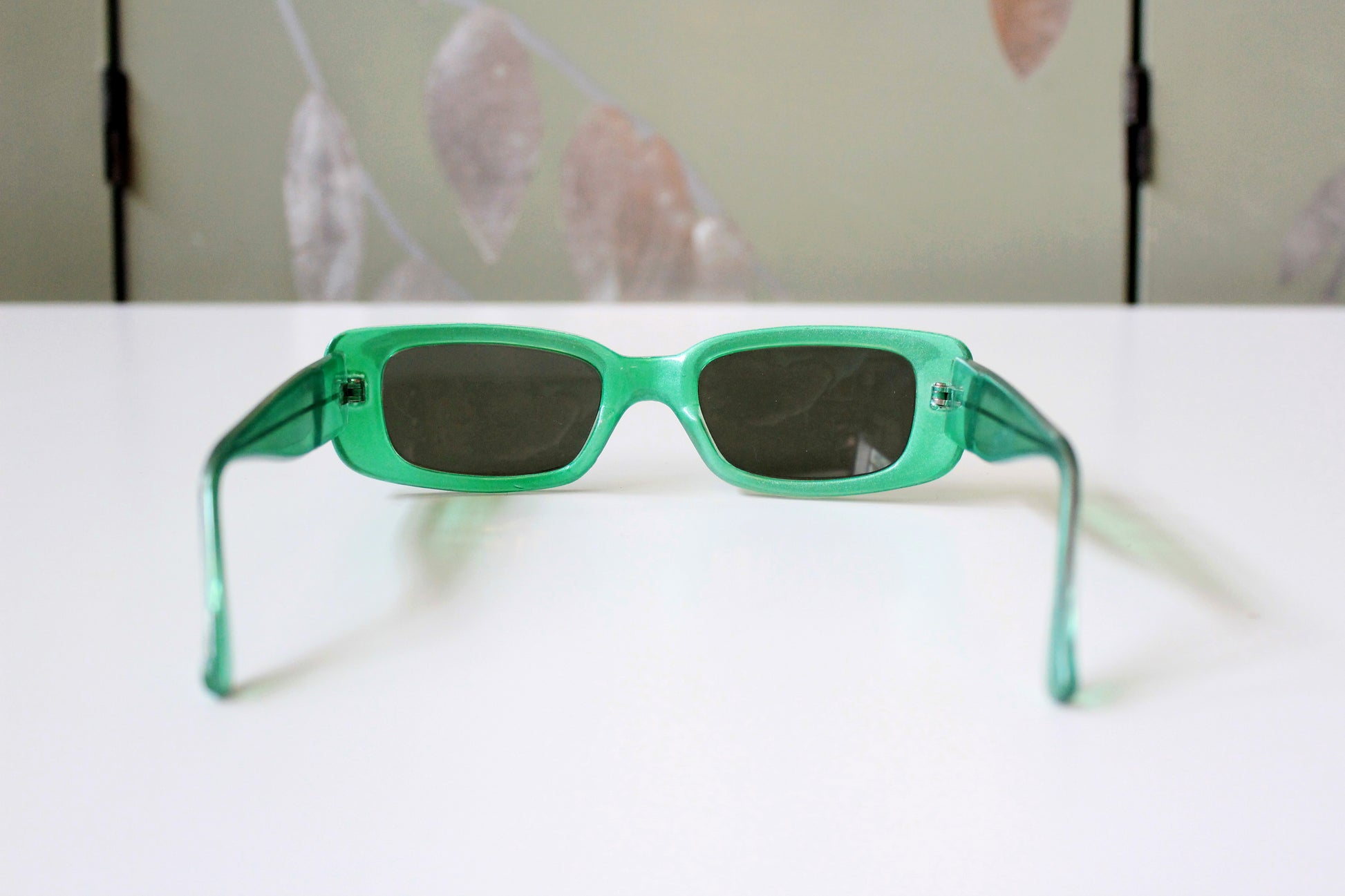 1990s Green Rectangular Sunglasses 