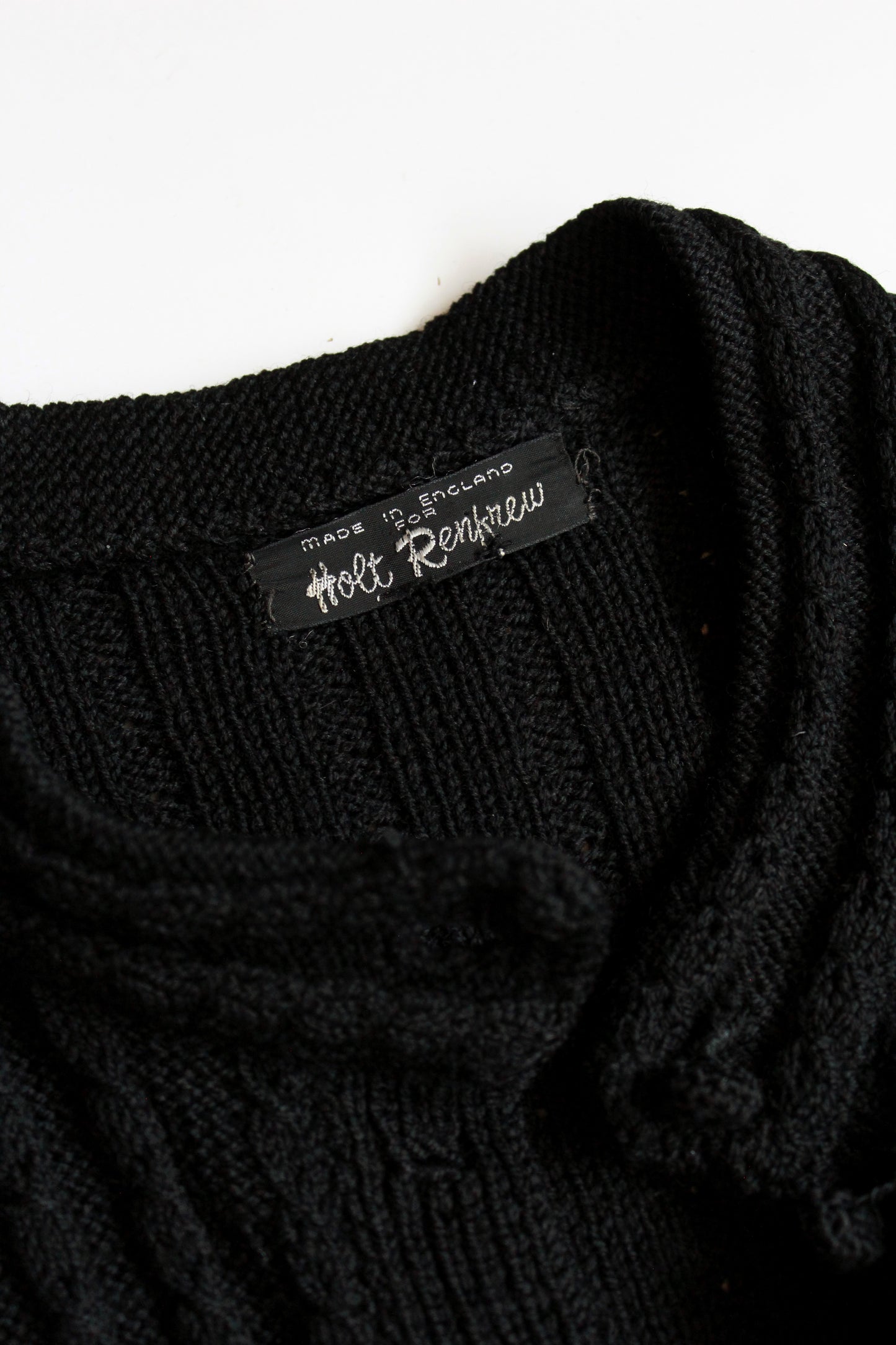 1970s Black Holt Renfrew Cardigan With Belt, Small 