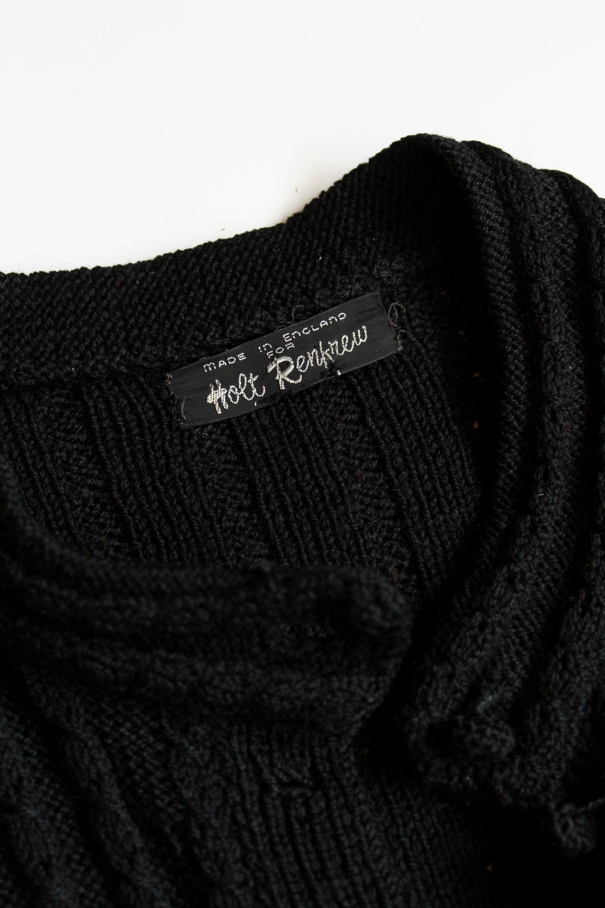 1970s Black Holt Renfrew Cardigan With Belt, Small 