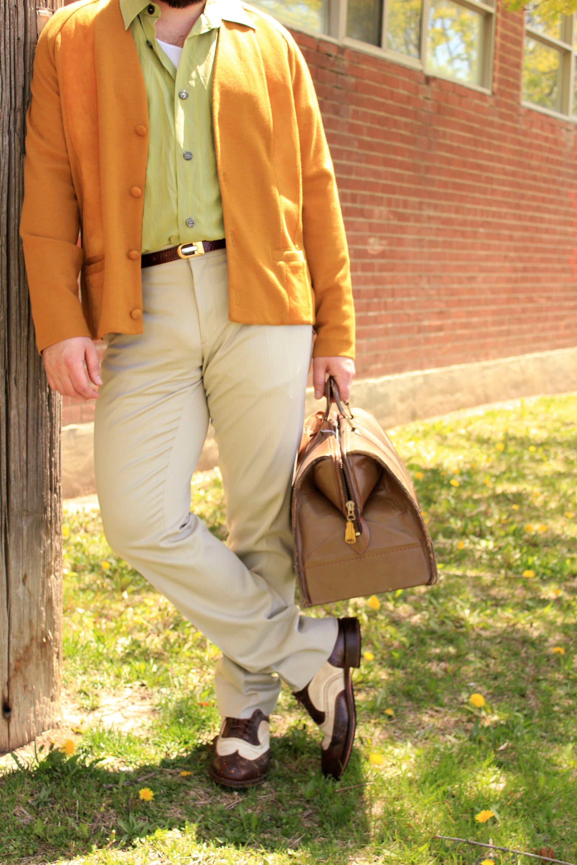 Men's Beige Burberry Flat-Front Tapered Leg Chinos, W36