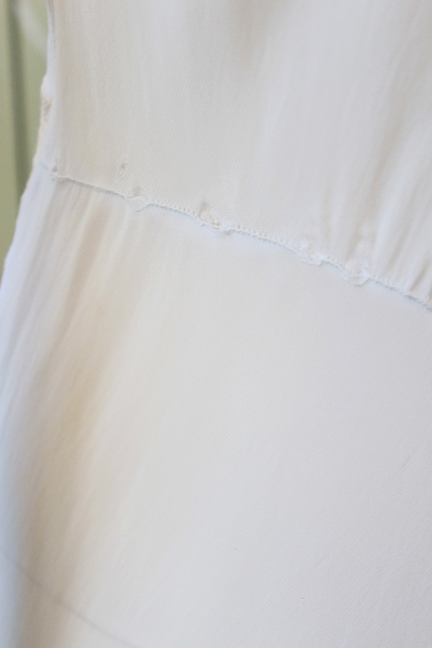 1940s Pale Blue Bias Cut Nightgown With Lace Trim, Small