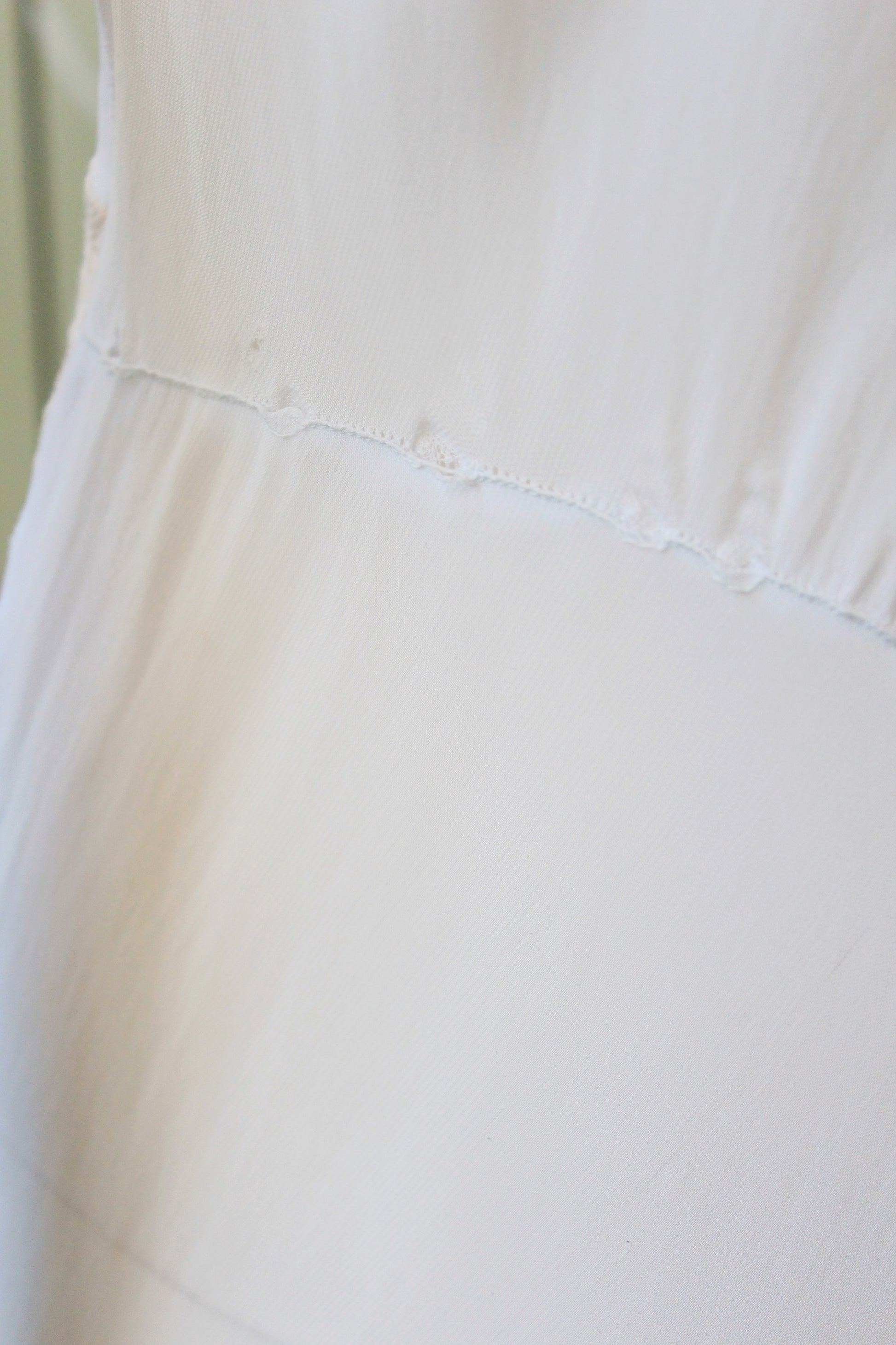 1940s Pale Blue Bias Cut Nightgown With Lace Trim, Small