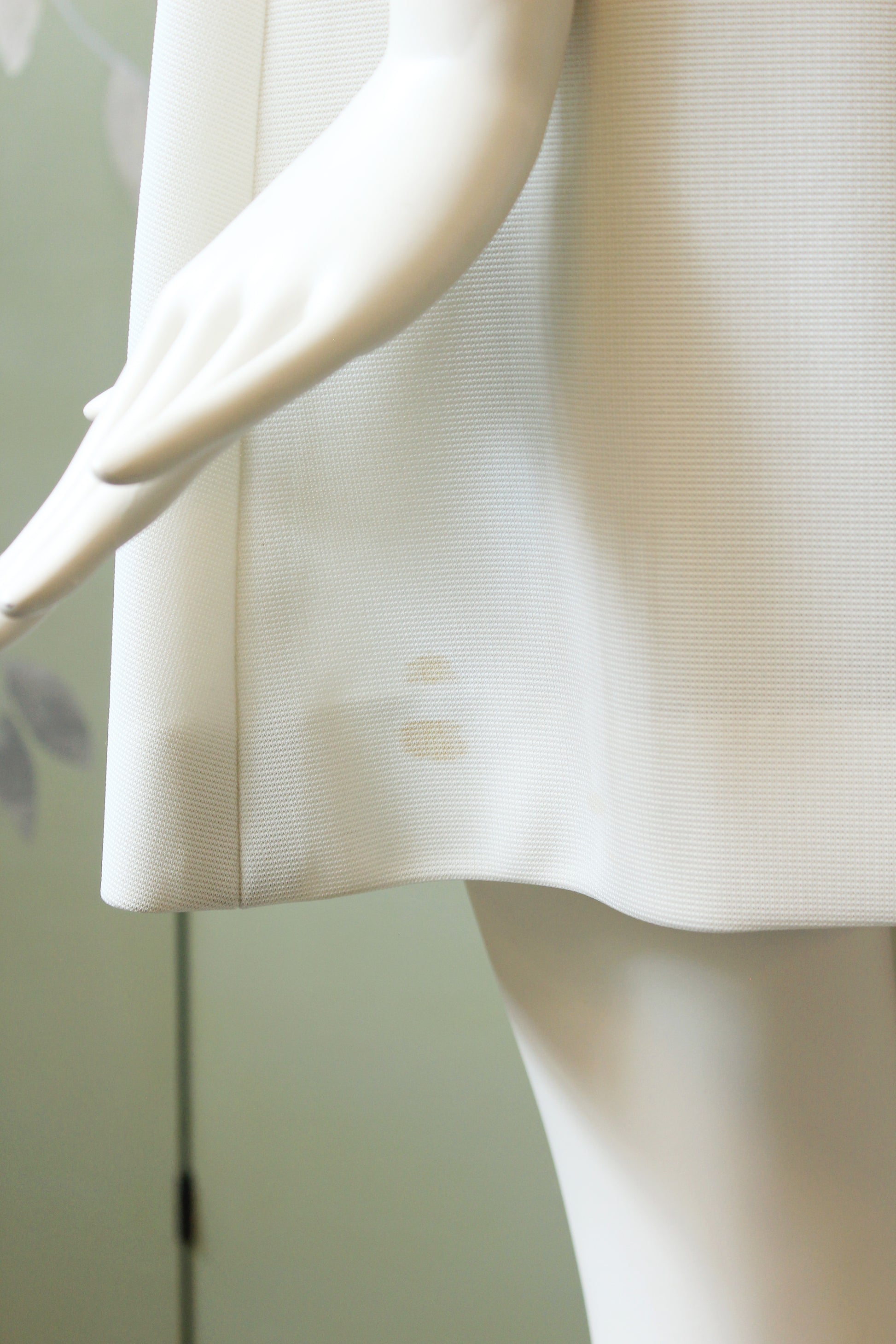 1970s White Short Sleeve Two Toned Blue Stripes A line Summer Dress, Small