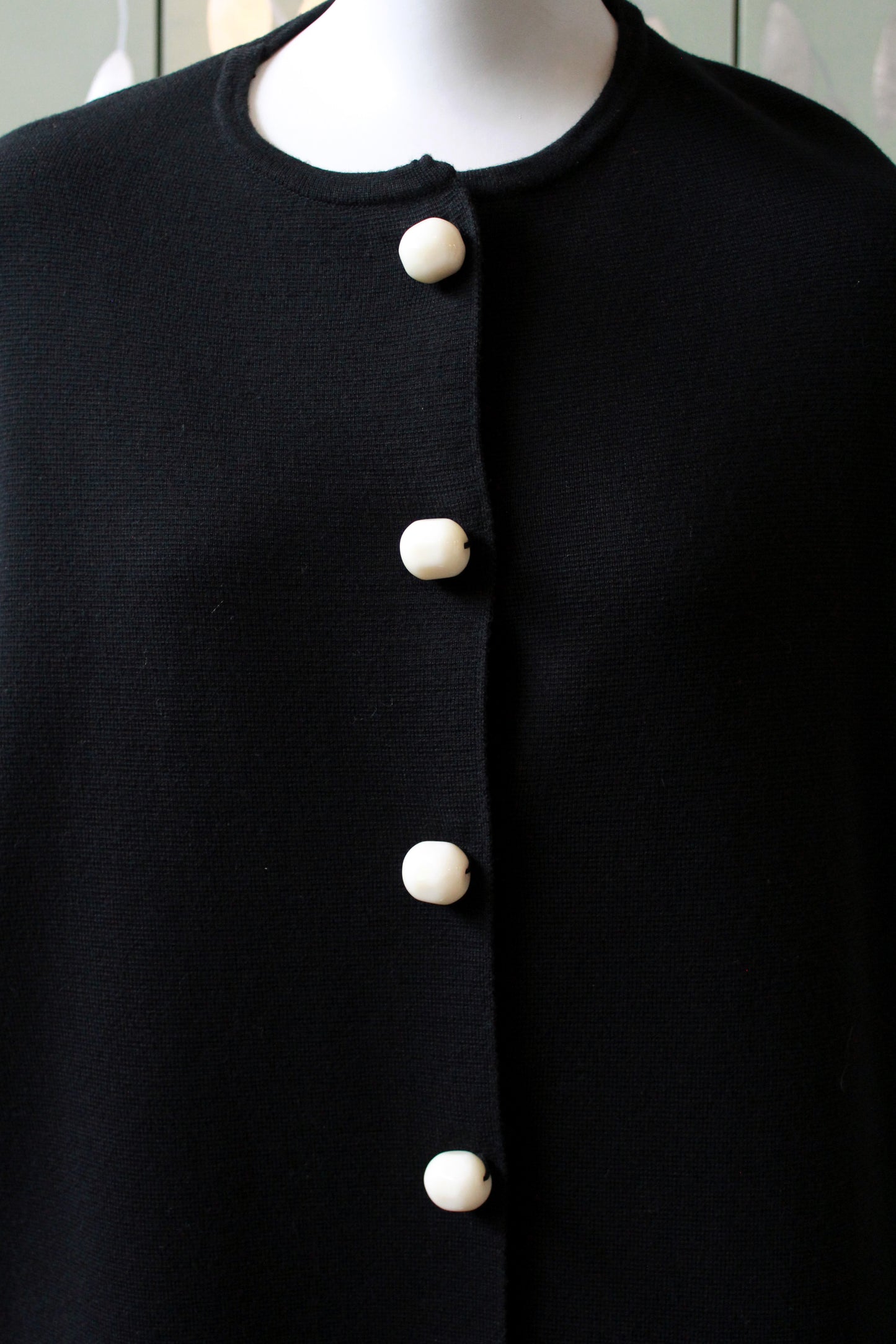Black Moschino Cardigan With Zig Zag Hem And Oversized Buttons, large