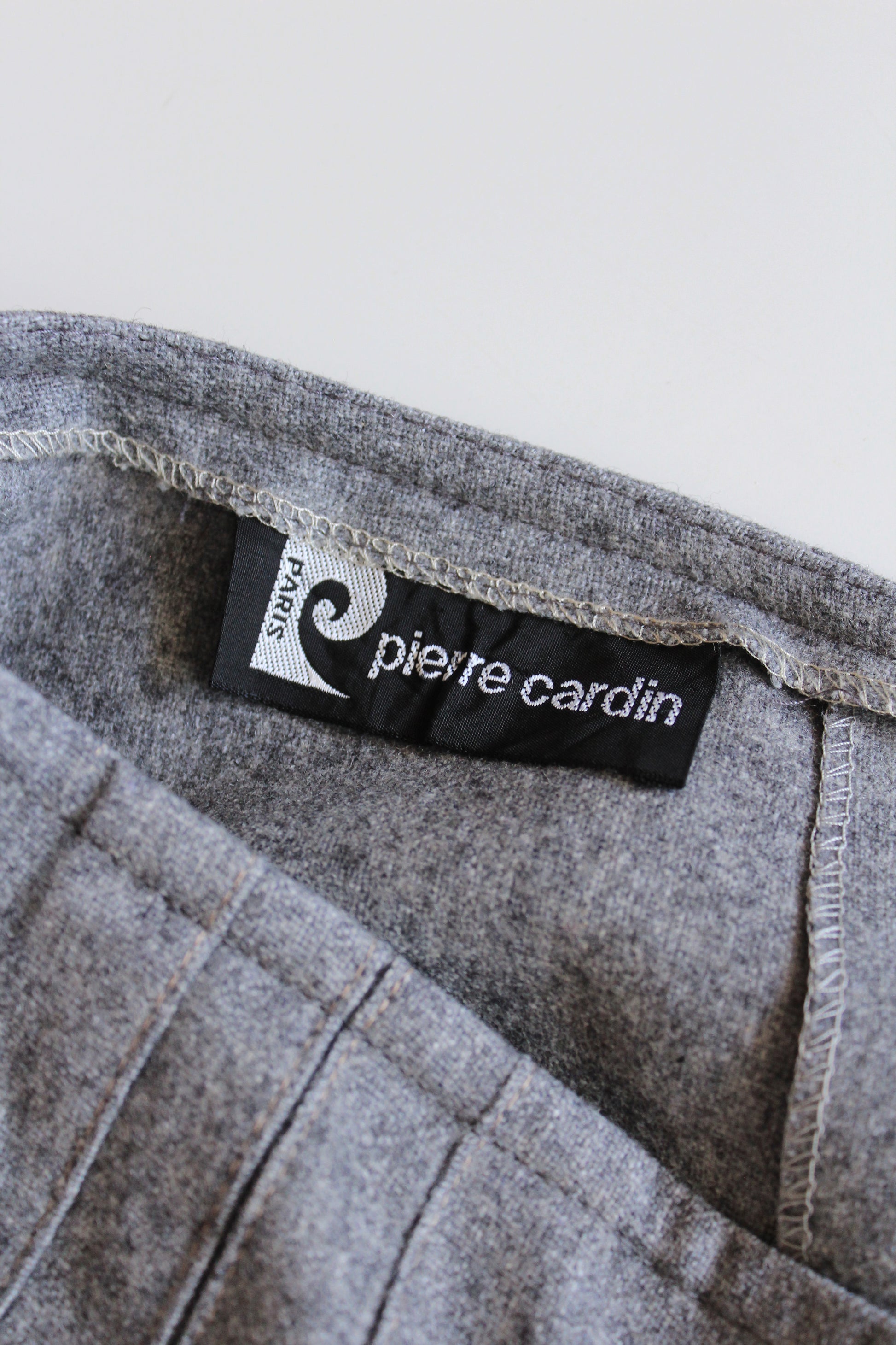 1970s Pierre Cardin Pleated Medium Grey Skirt, Large