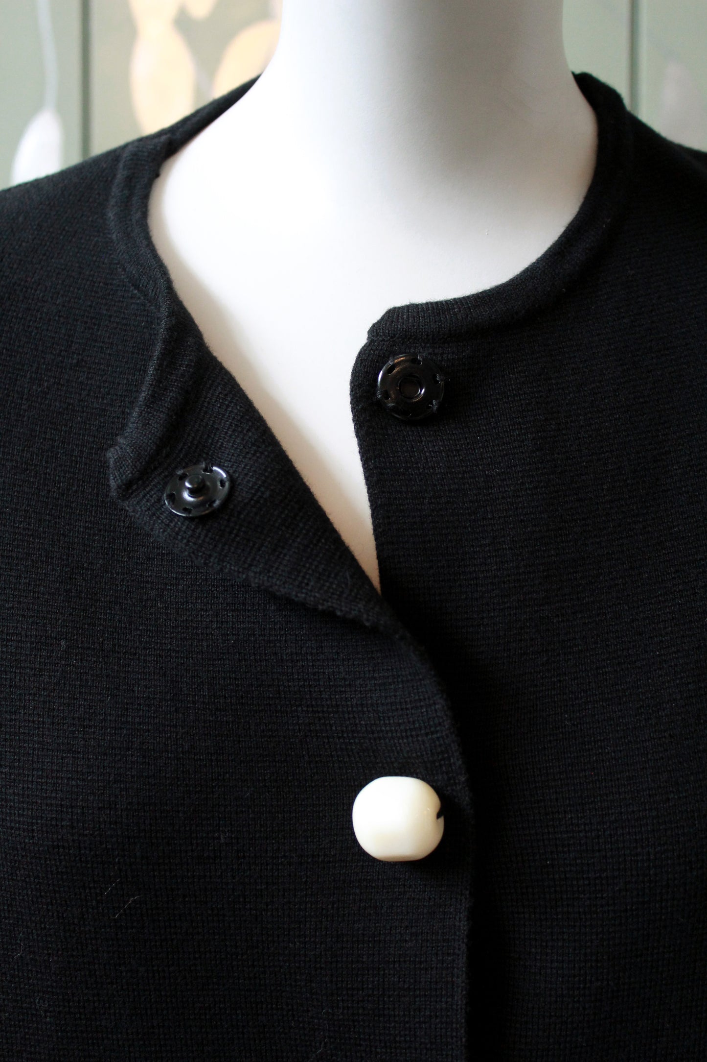 Black Moschino Cardigan With Zig Zag Hem And Oversized Buttons, large
