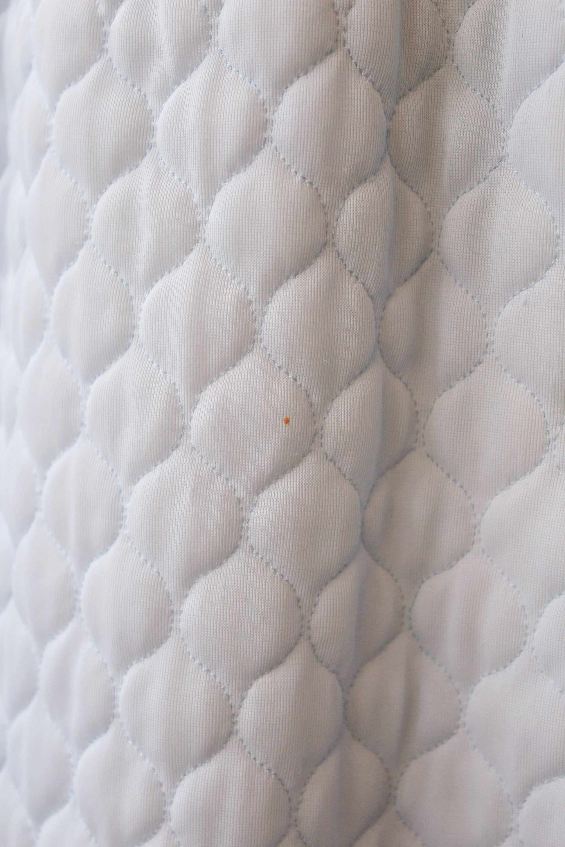 1960s Light Blue Quilted Bed Jacket With Collar, S/M