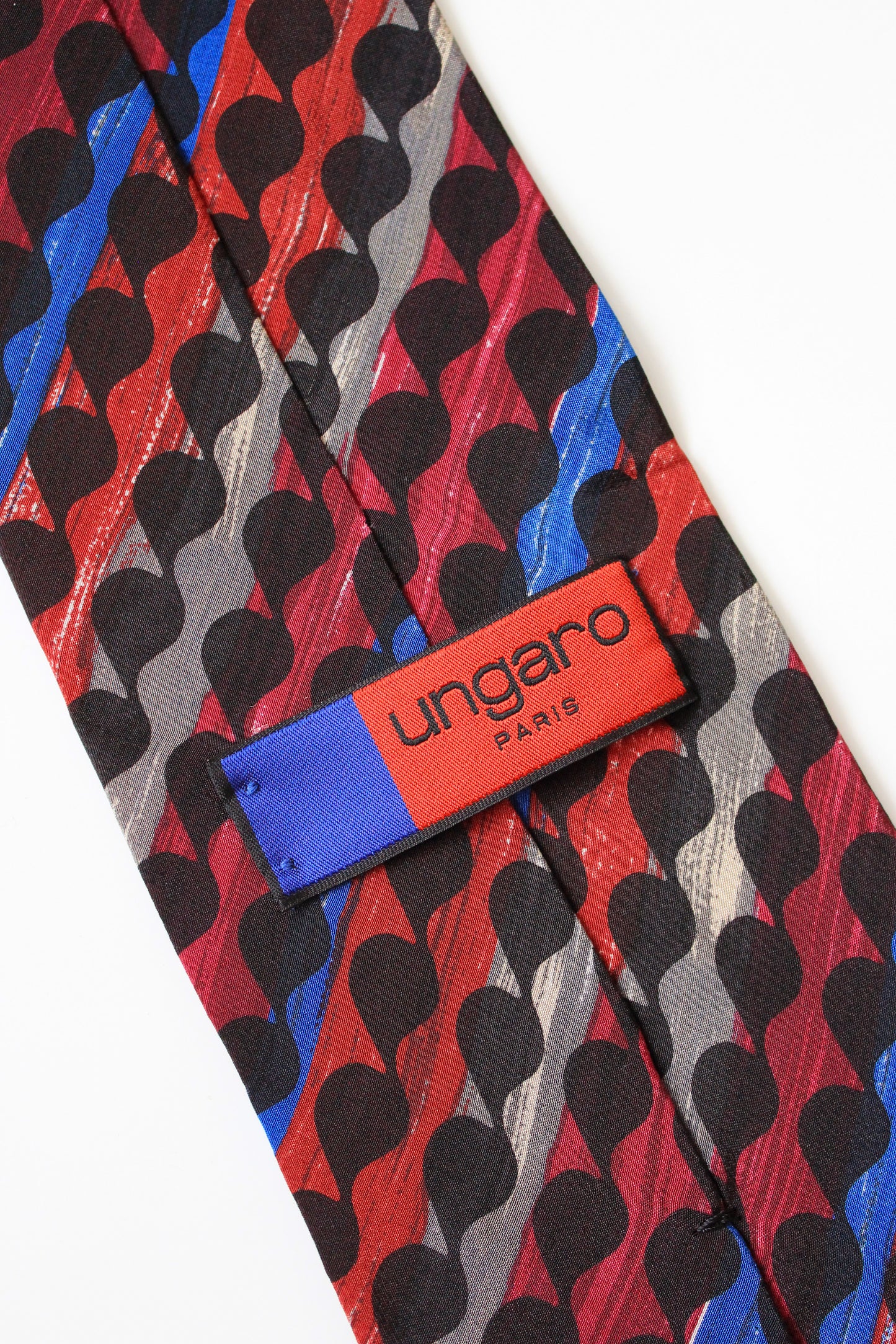 1990s Ungaro Multicoloured Raindrop Stripe Silk Tie