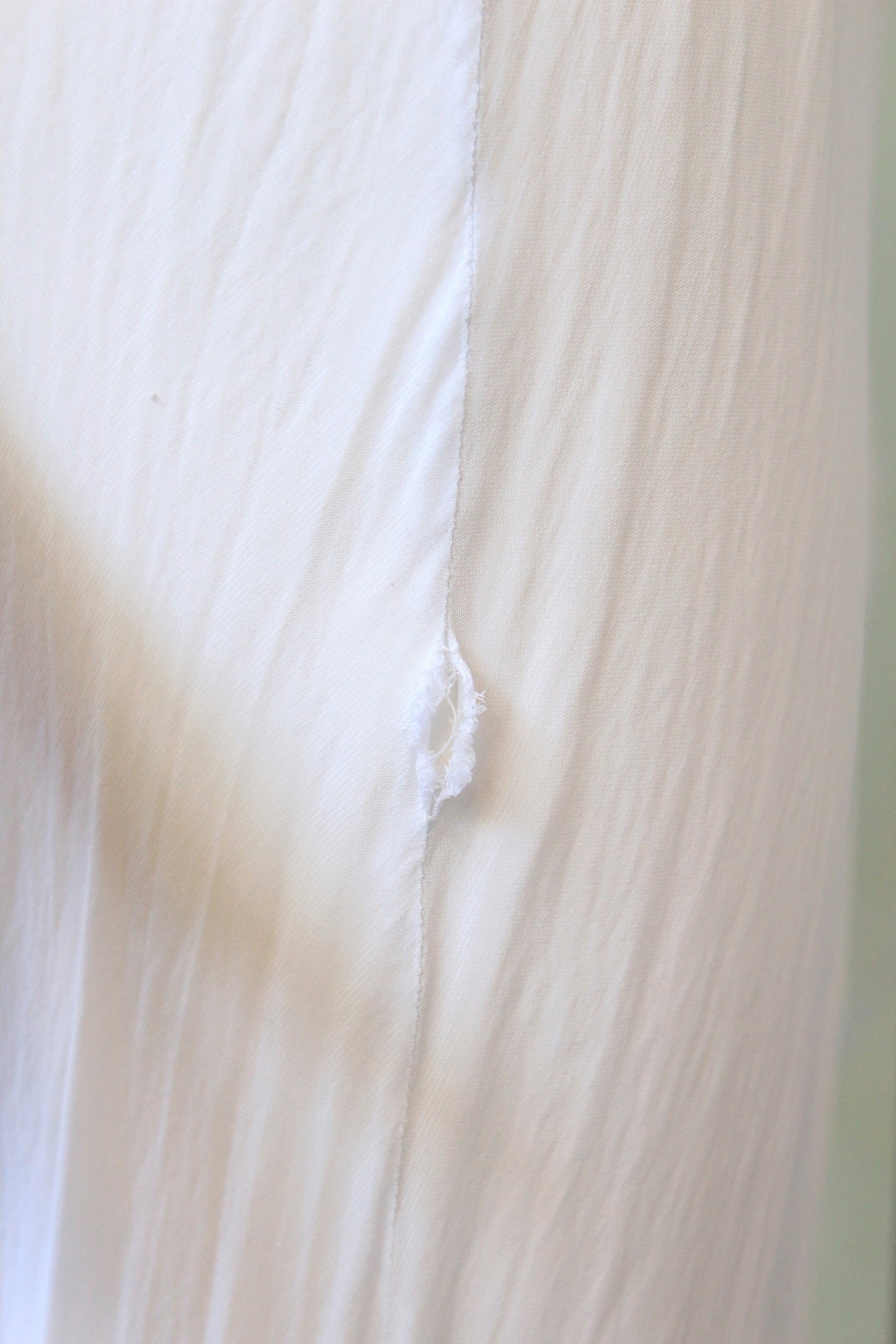 1940s Pale Blue Bias Cut Nightgown With Lace Trim, Small