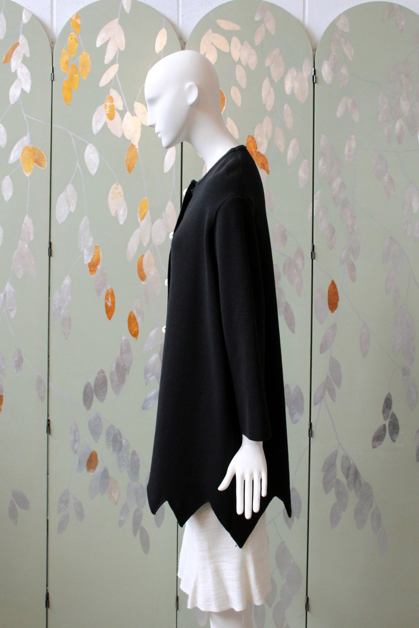 Black Moschino Cardigan With Zig Zag Hem And Oversized Buttons, large