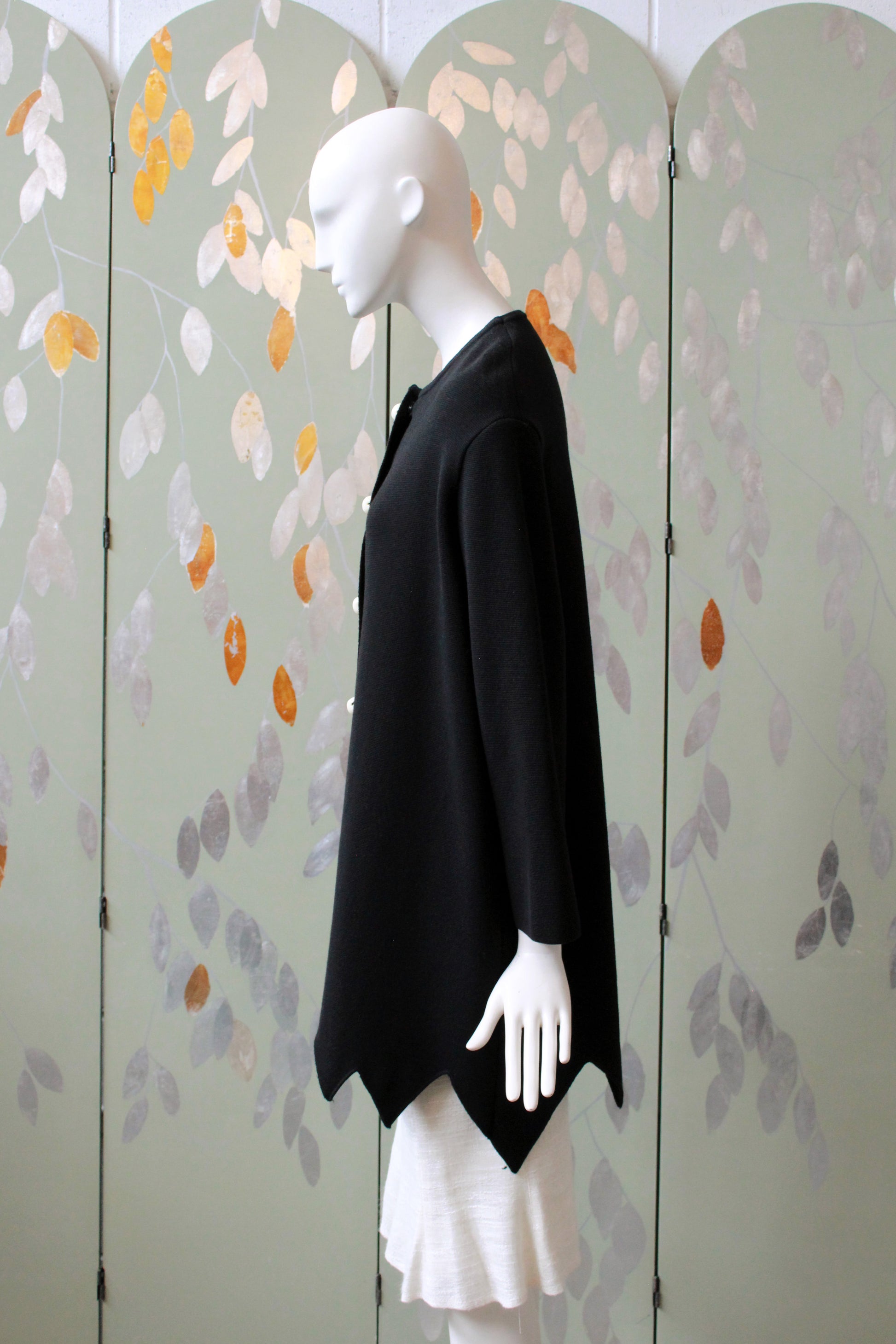 Black Moschino Cardigan With Zig Zag Hem And Oversized Buttons, large
