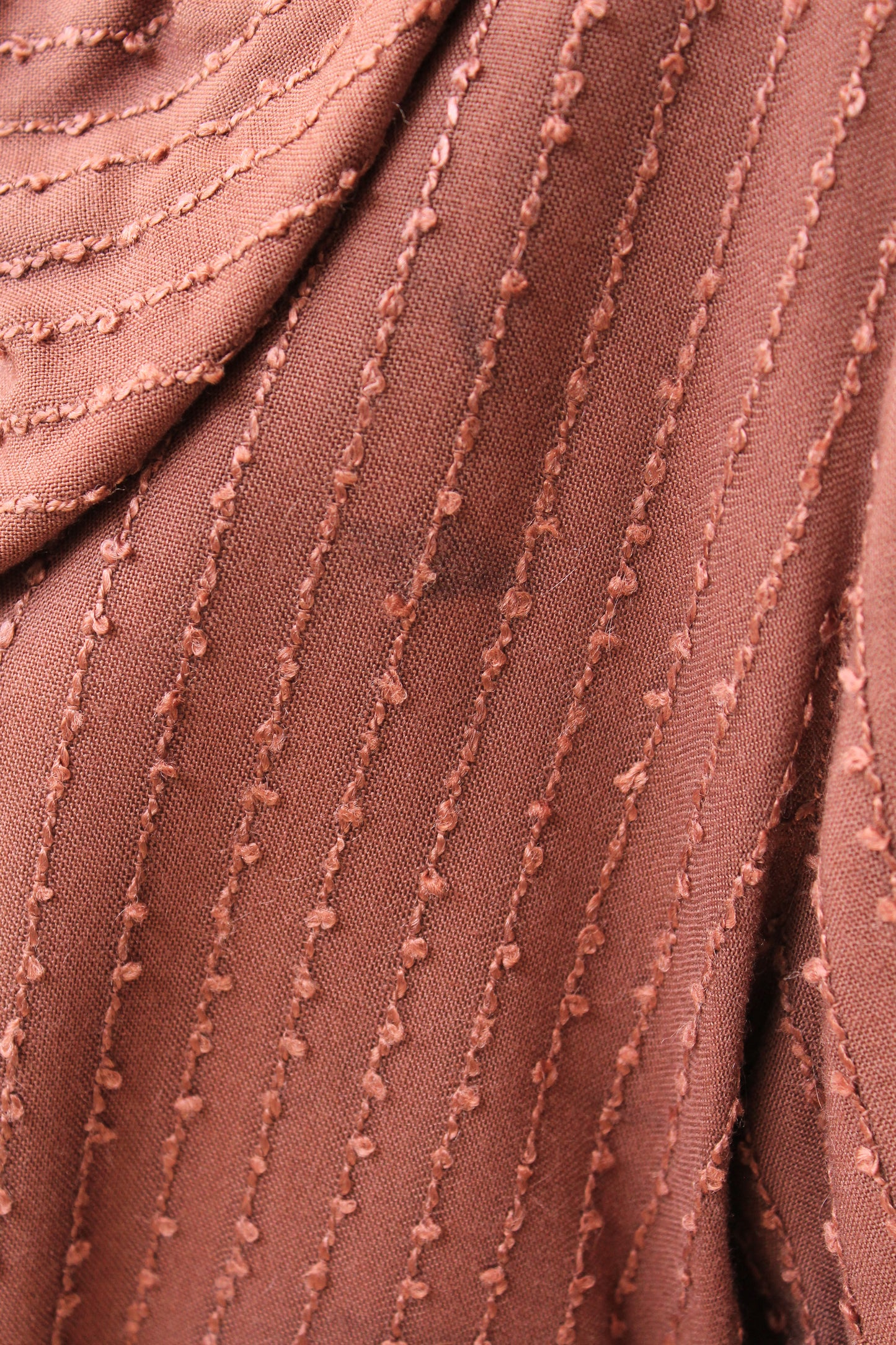 1940s Cinnamon Oversized Collar Short Sleeve Dress With Belt, Large