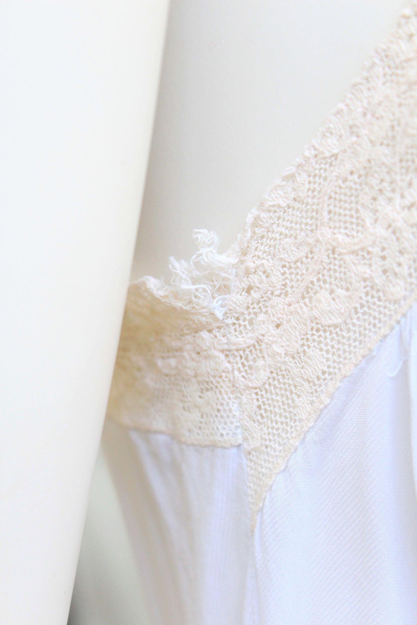 1940s Pale Blue Bias Cut Nightgown With Lace Trim, Small