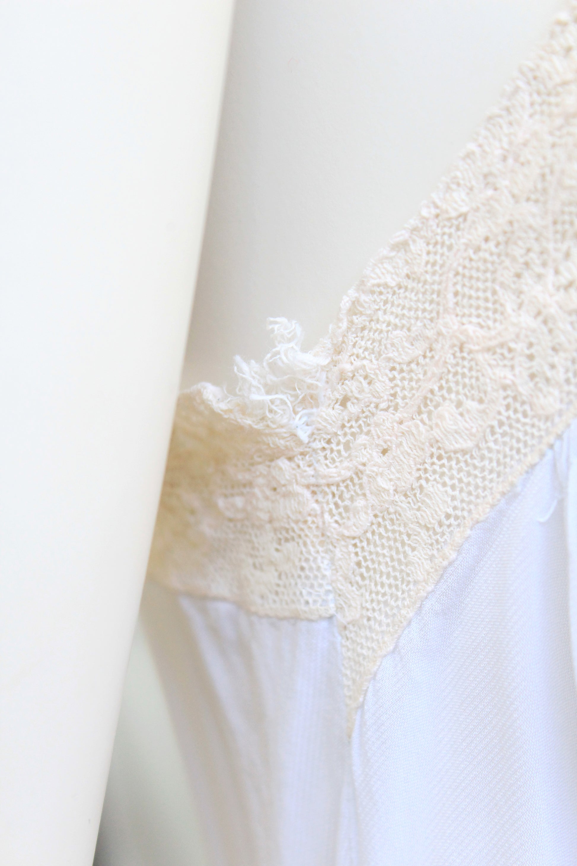 1940s Pale Blue Bias Cut Nightgown With Lace Trim, Small