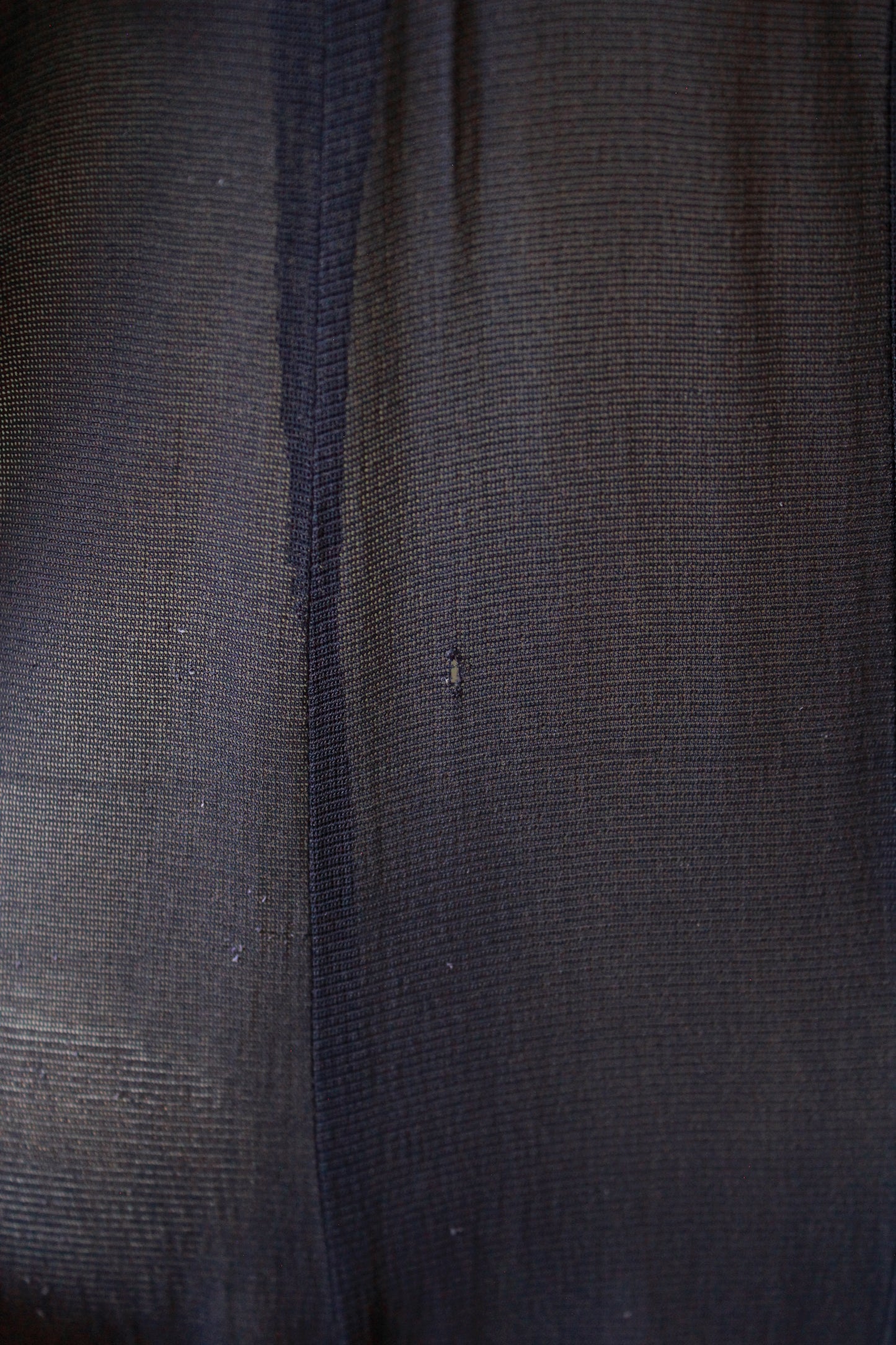 1940s Navy Blue Sheer Net Dress With Bow And Round Studs, Medium