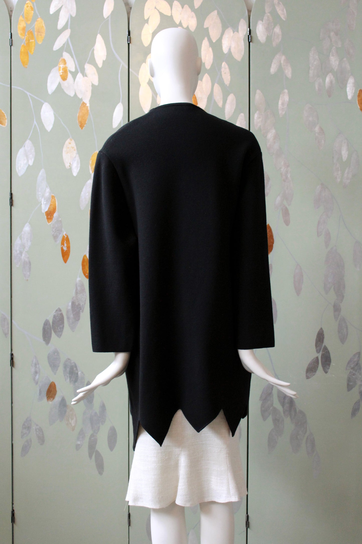 Black Moschino Cardigan With Zig Zag Hem And Oversized Buttons, large