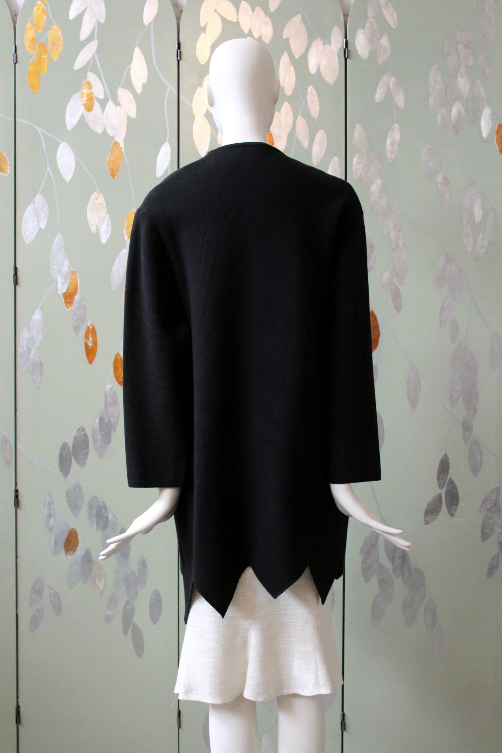 Black Moschino Cardigan With Zig Zag Hem And Oversized Buttons, large