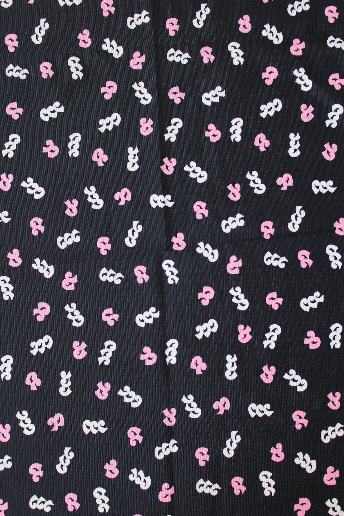 1940s Navy Pink And White Abstract Print Rayon Sewing Fabric, 4 Yards