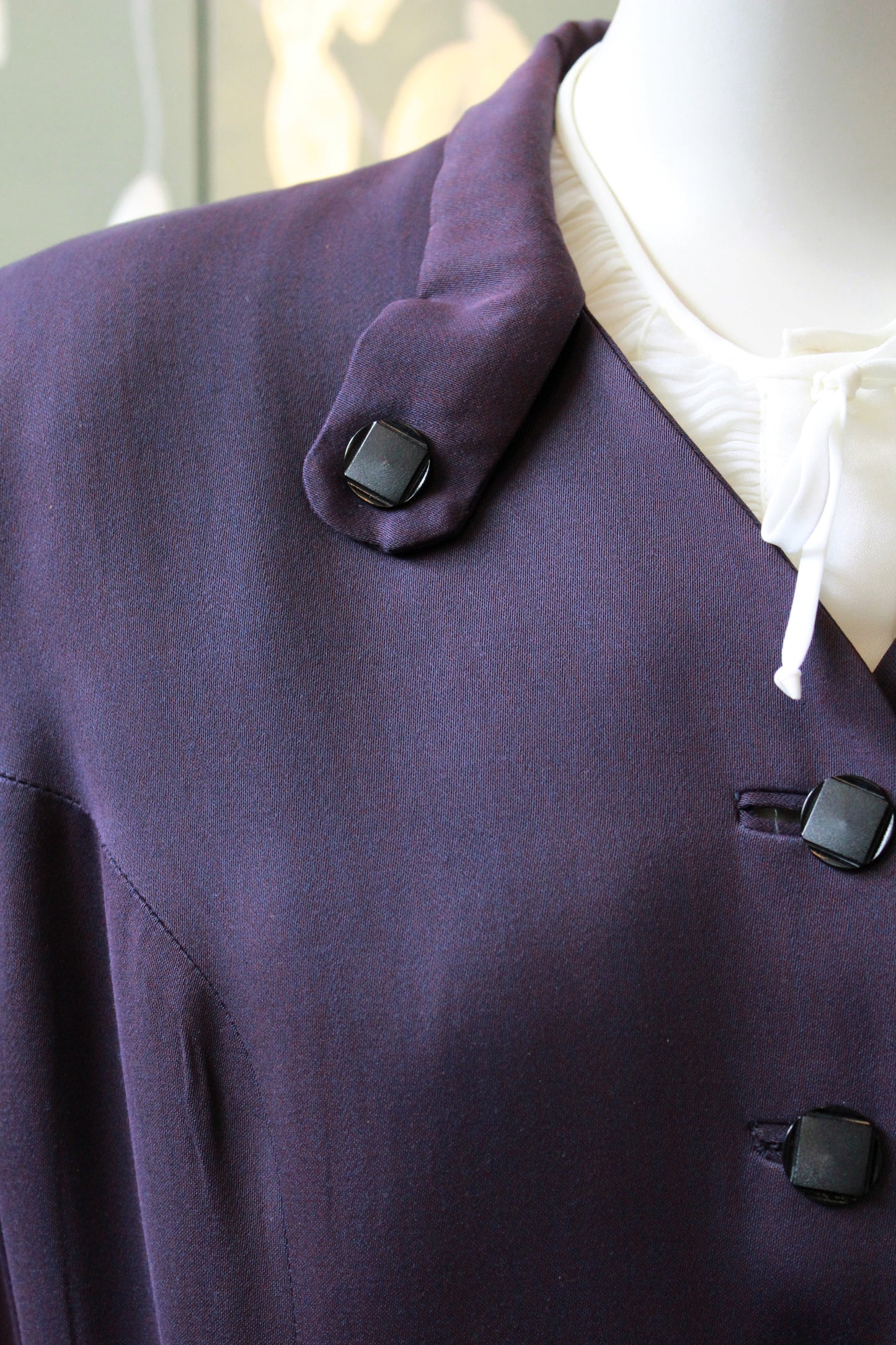 1950s Purple Collarless Blazer, Medium 