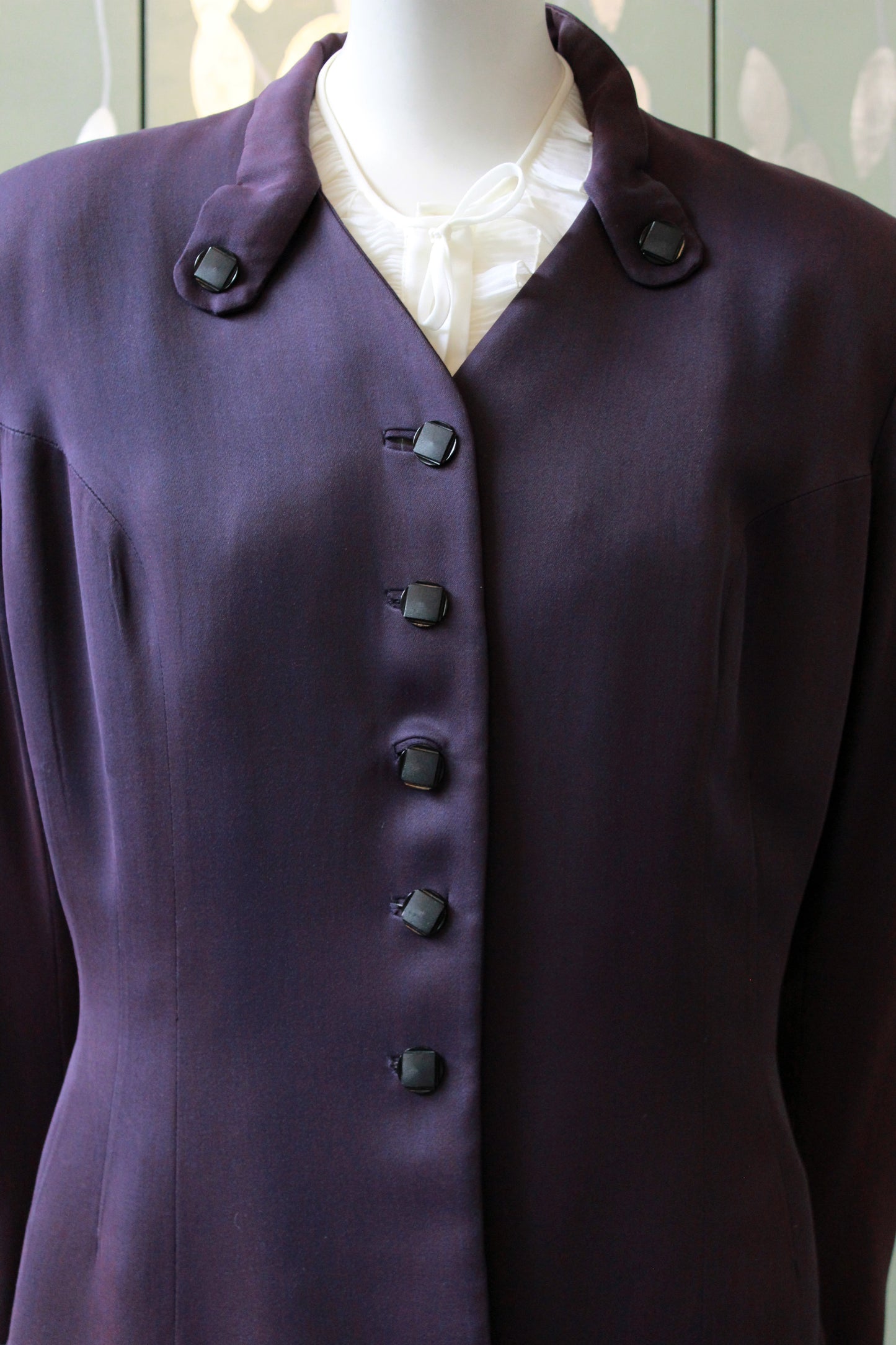 1950s Purple Collarless Blazer, Medium 
