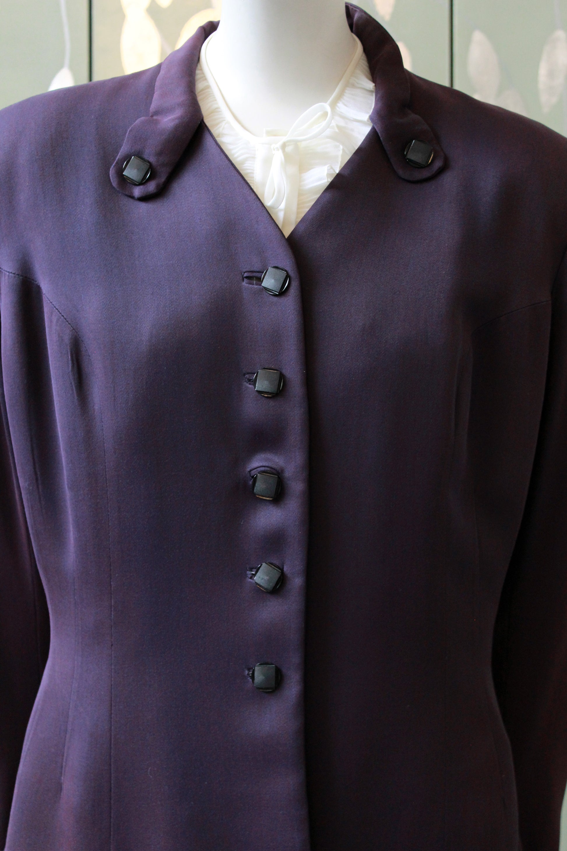 1950s Purple Collarless Blazer, Medium 