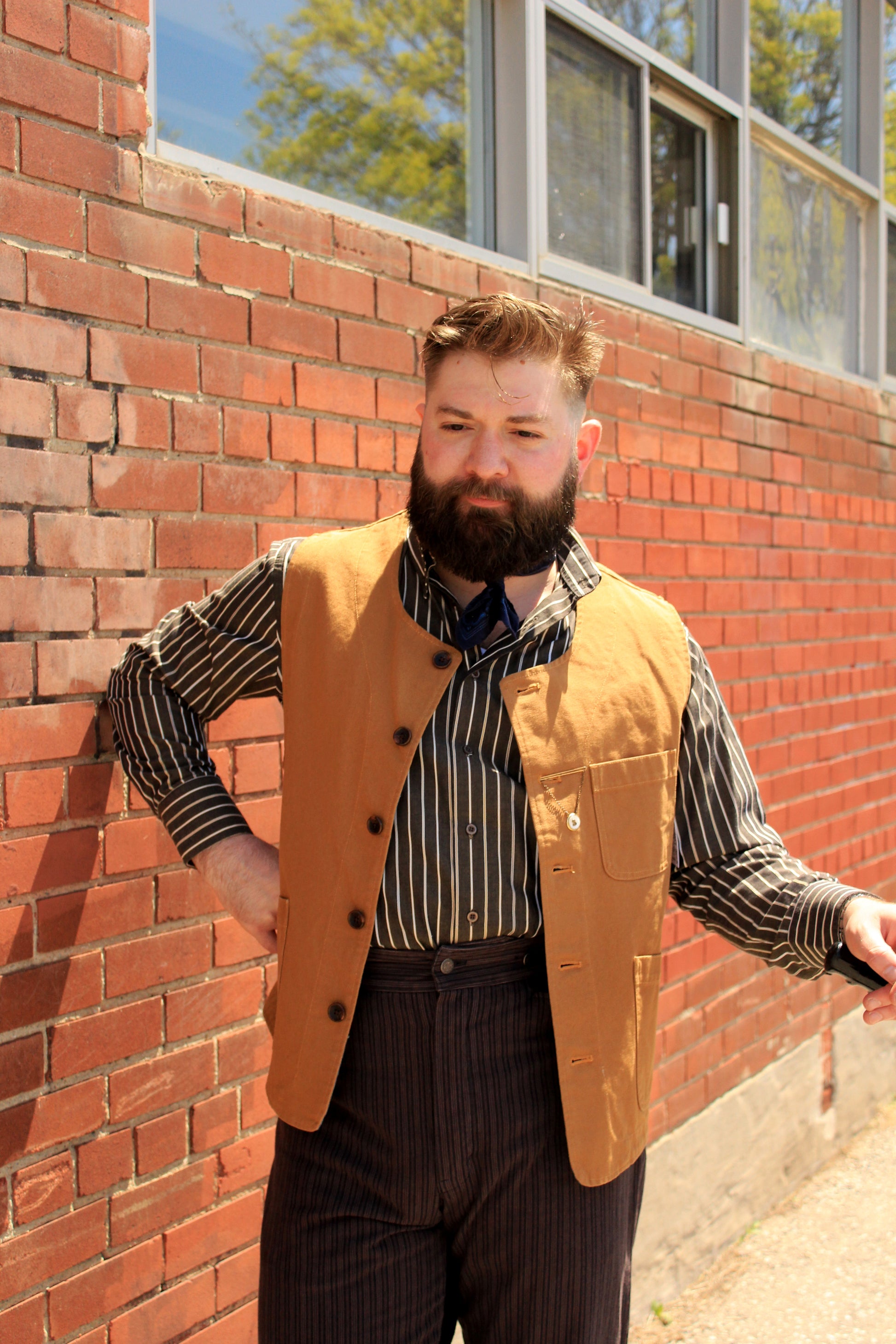 Men's "The Hill Side" American Brown Duck Canvas Weekend Chore Vest, Large