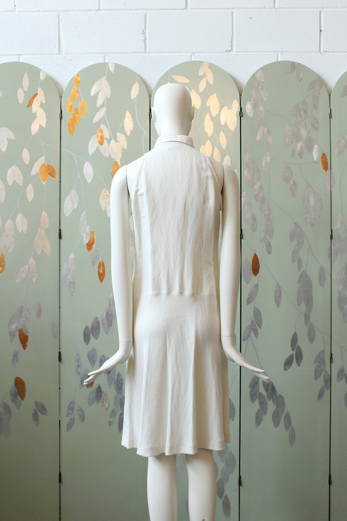 2000s White Lacoste Drop Waist Tennis Dress + Original Green Lacoste Hanger, XS