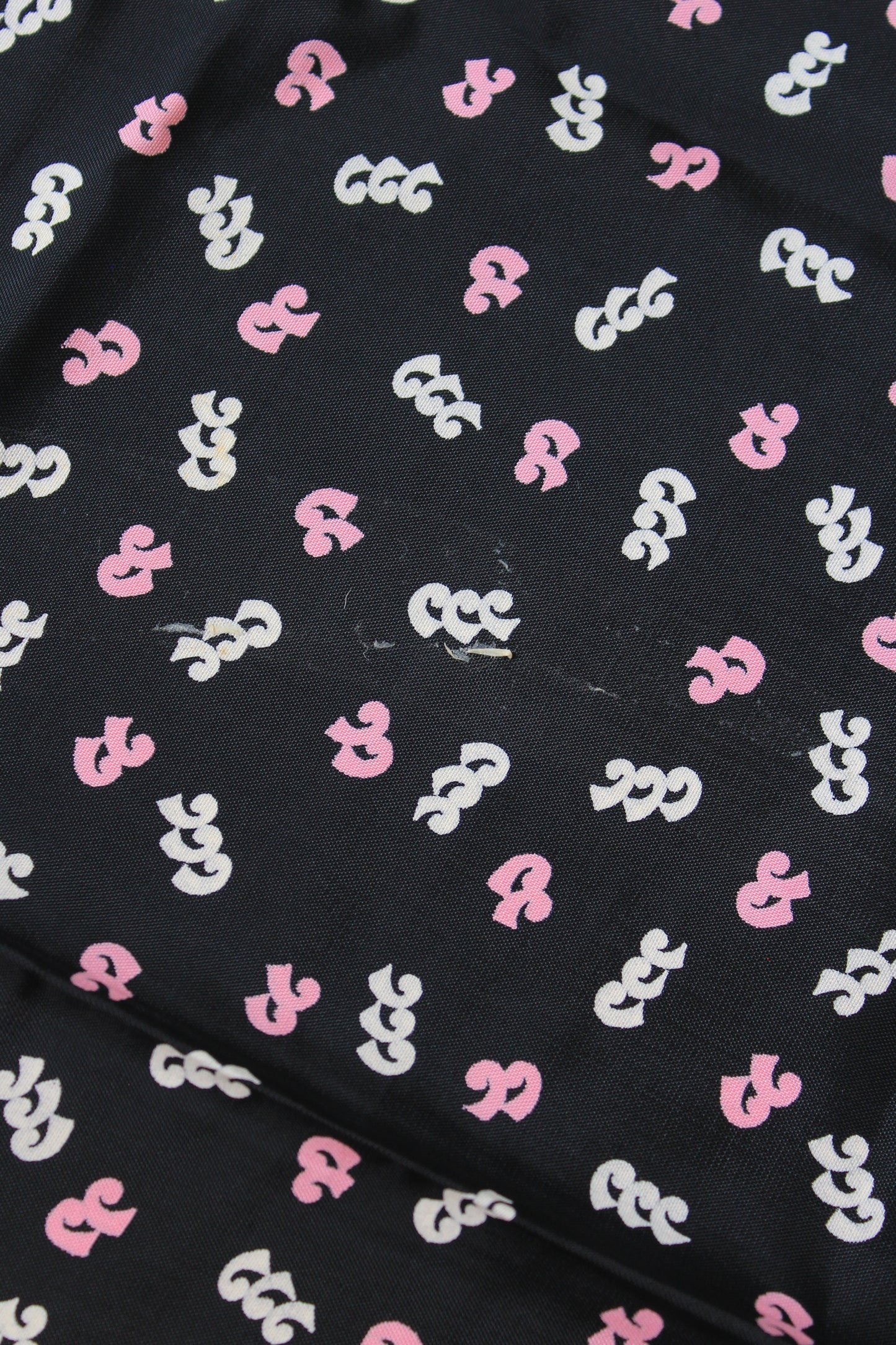 1940s Navy Pink And White Abstract Print Rayon Sewing Fabric, 4 Yards