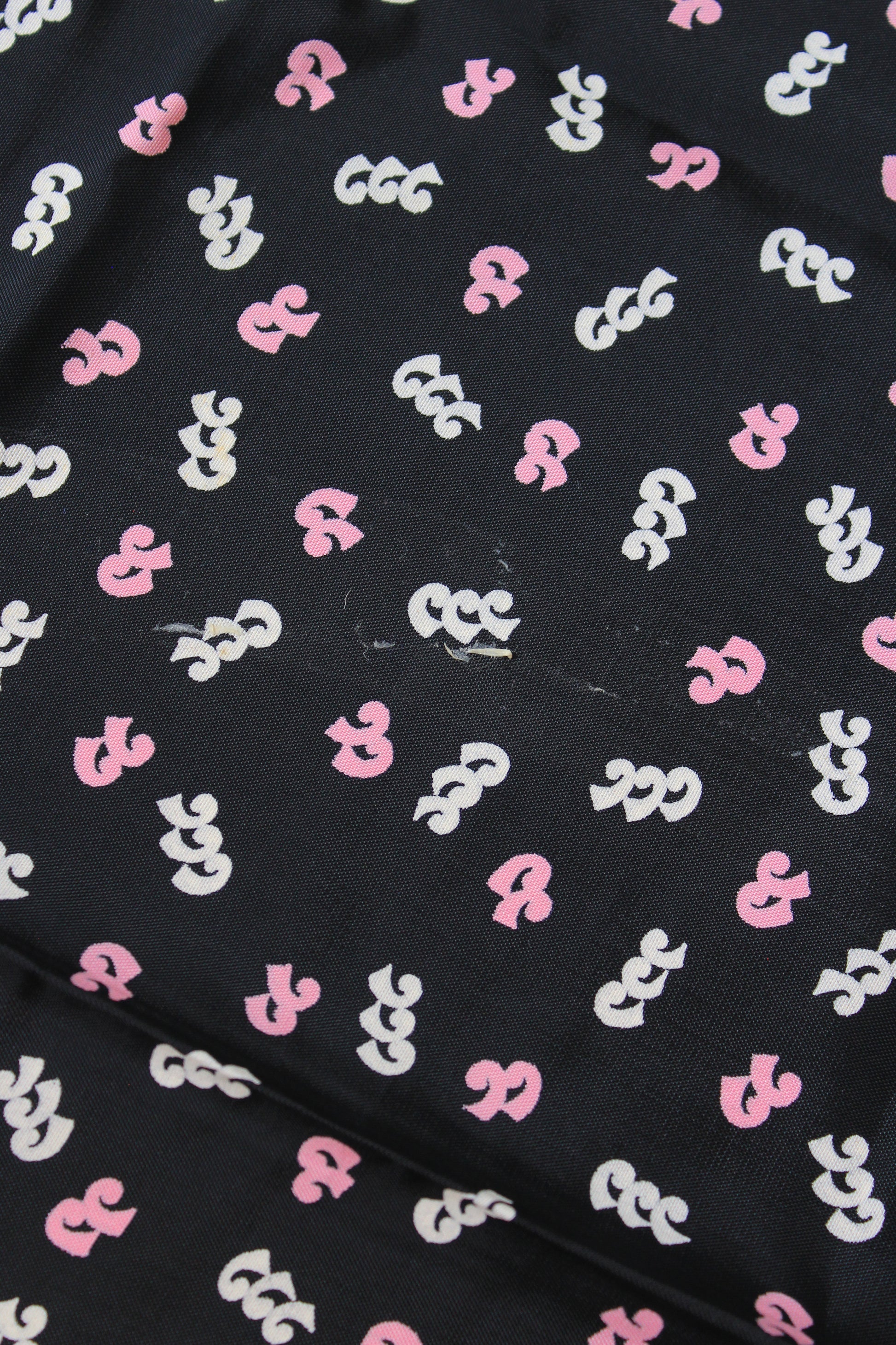 1940s Navy Pink And White Abstract Print Rayon Sewing Fabric, 4 Yards