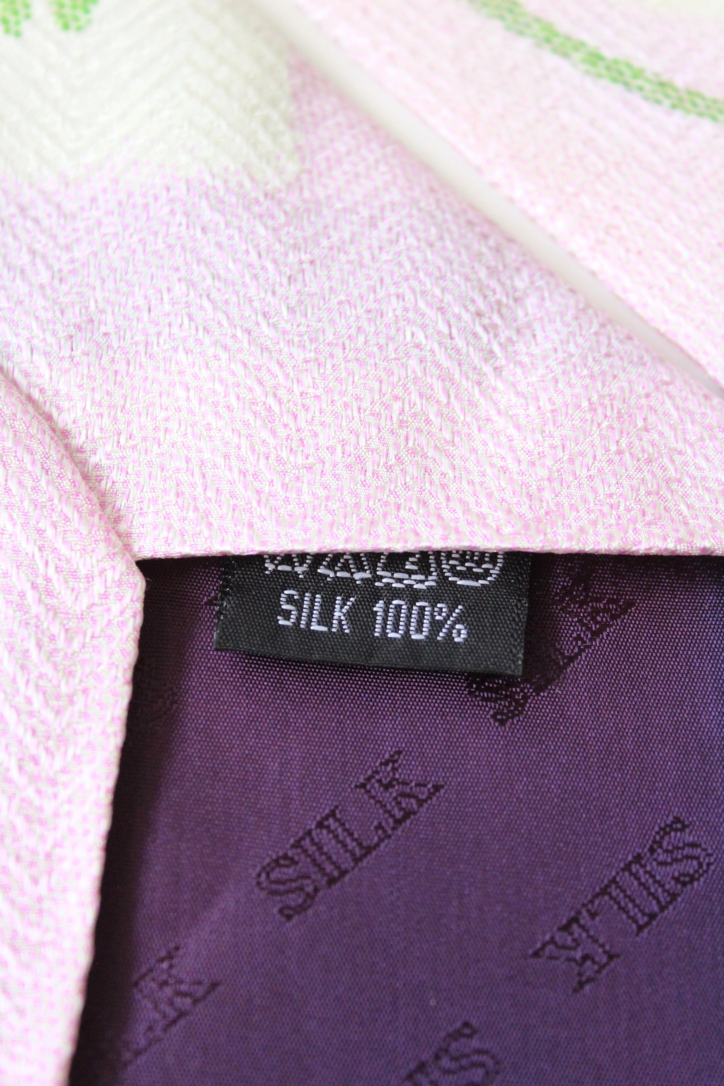 1990s Light Pink Abstract Design Silk Summer Tie 