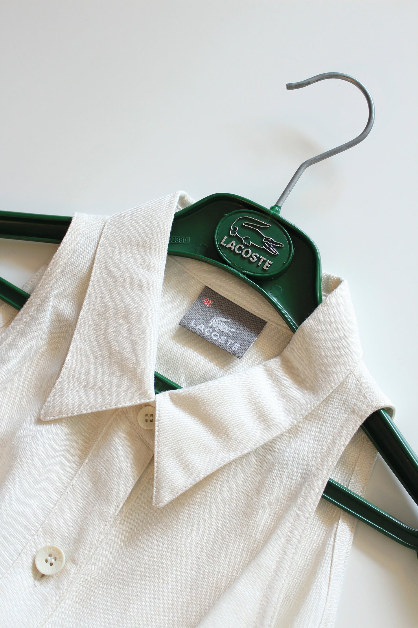 2000s White Lacoste Drop Waist Tennis Dress + Original Green Lacoste Hanger, XS