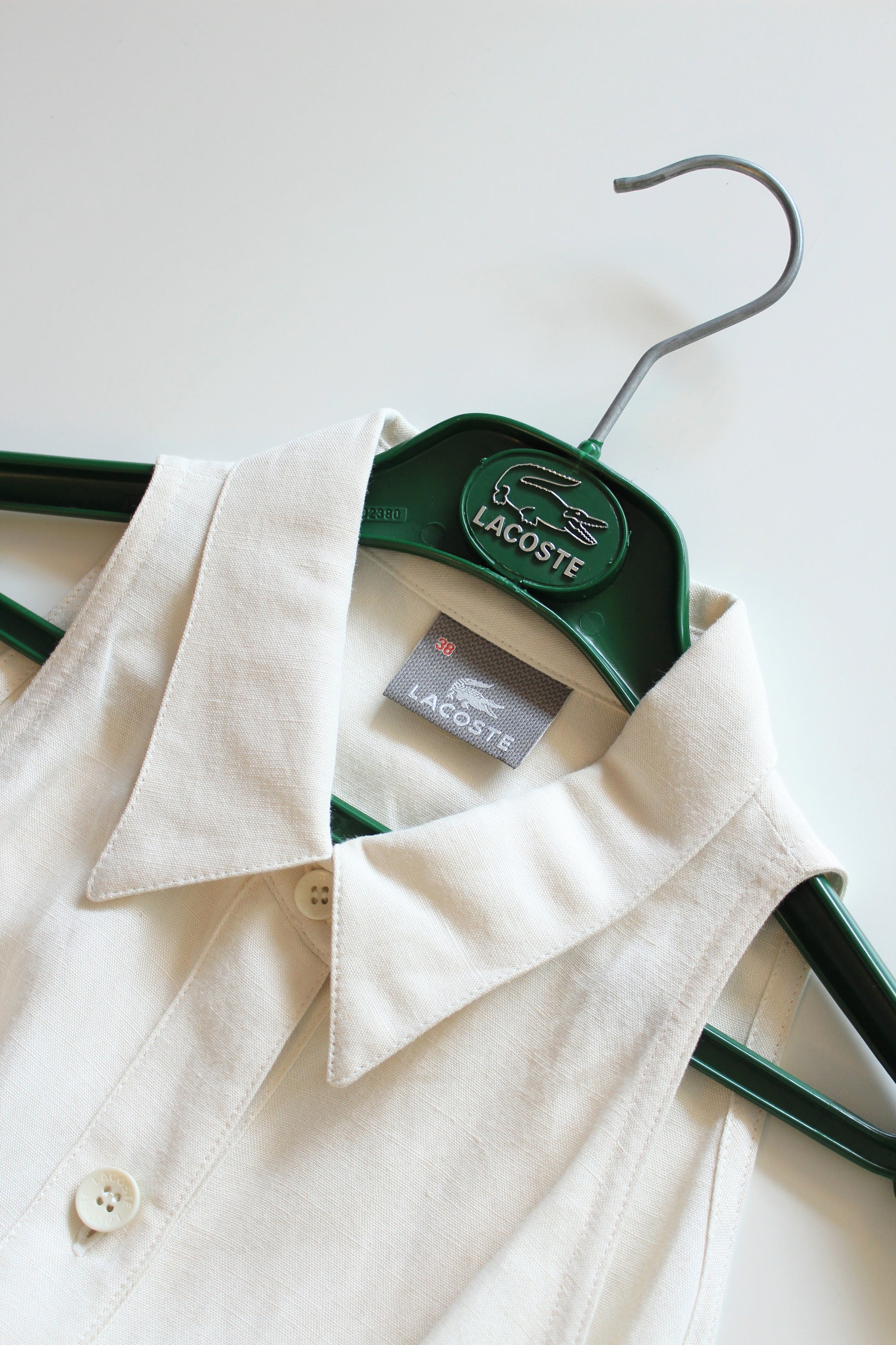 2000s White Lacoste Drop Waist Tennis Dress + Original Green Lacoste Hanger, XS