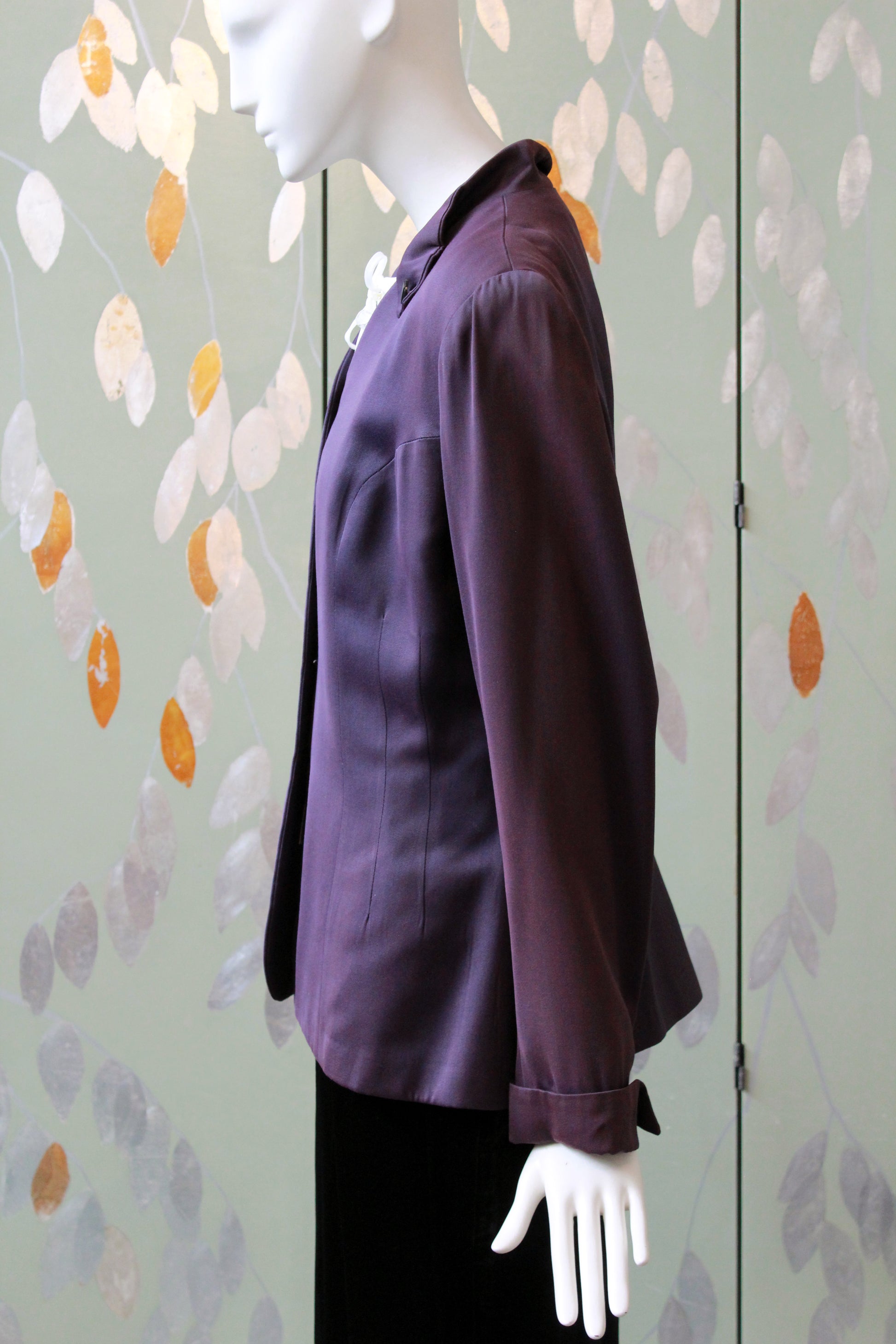 1950s Purple Collarless Blazer, Medium 