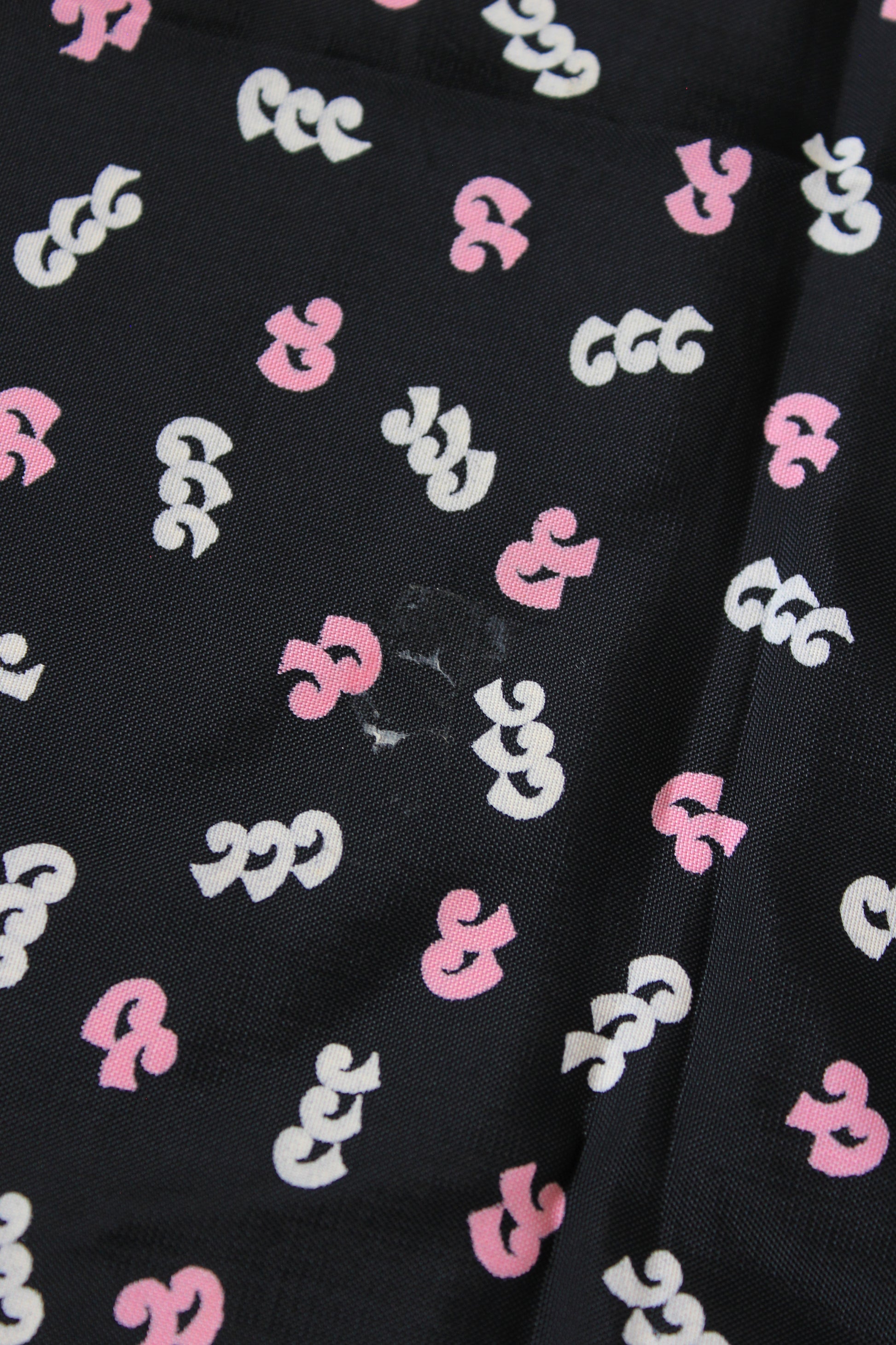 1940s Navy Pink And White Abstract Print Rayon Sewing Fabric, 4 Yards