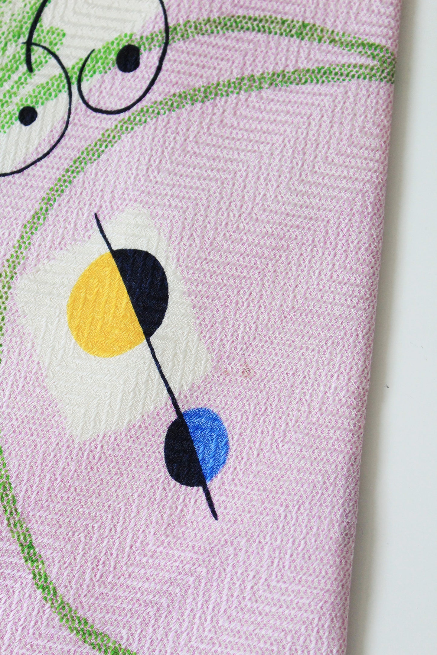 1990s Light Pink Abstract Design Silk Summer Tie 