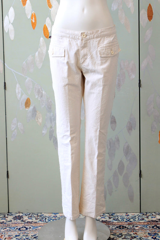 Early 2000s Cream Low Rise Straight leg Pants, Small