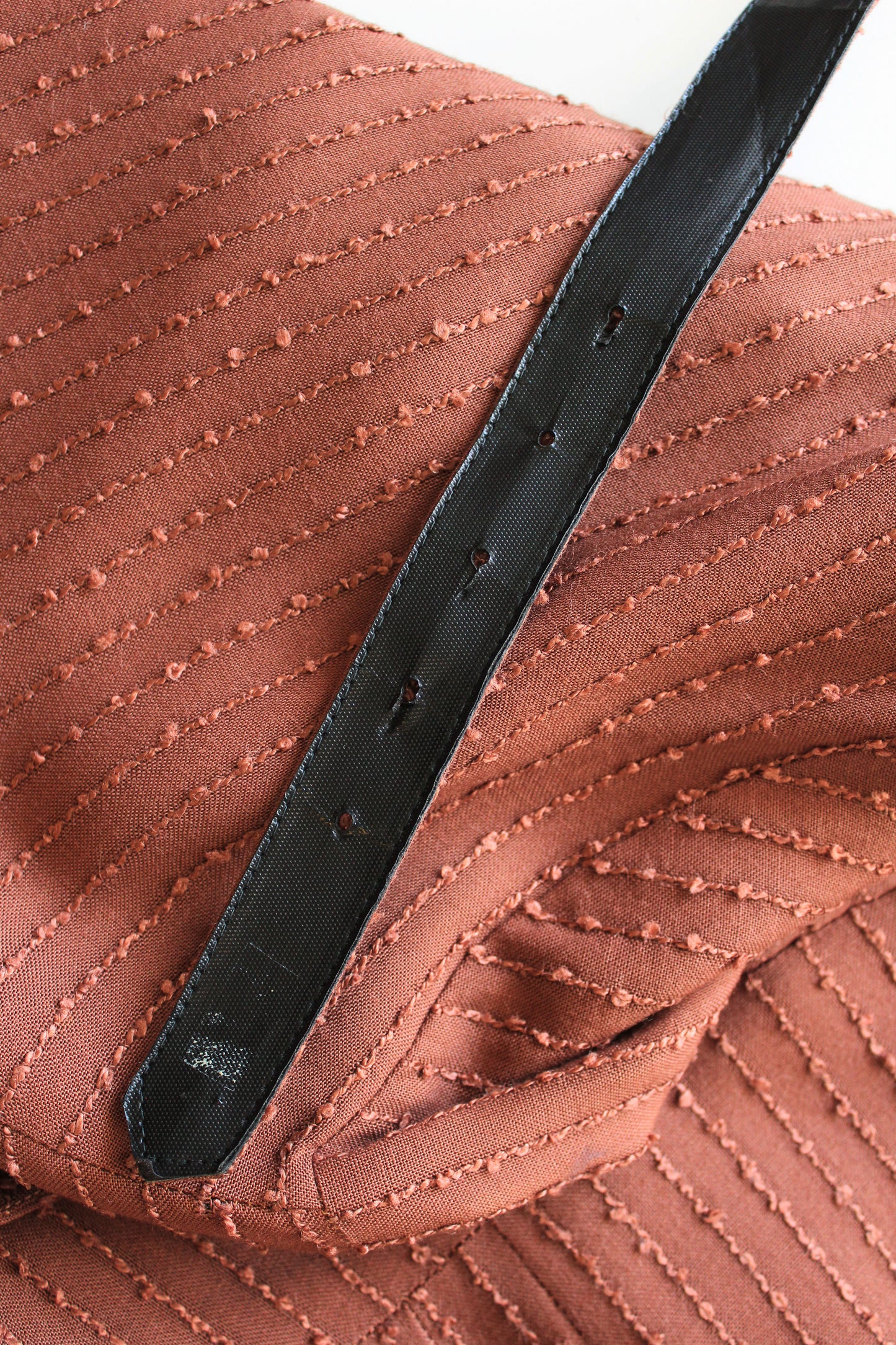 1940s Cinnamon Oversized Collar Short Sleeve Dress With Belt, Large