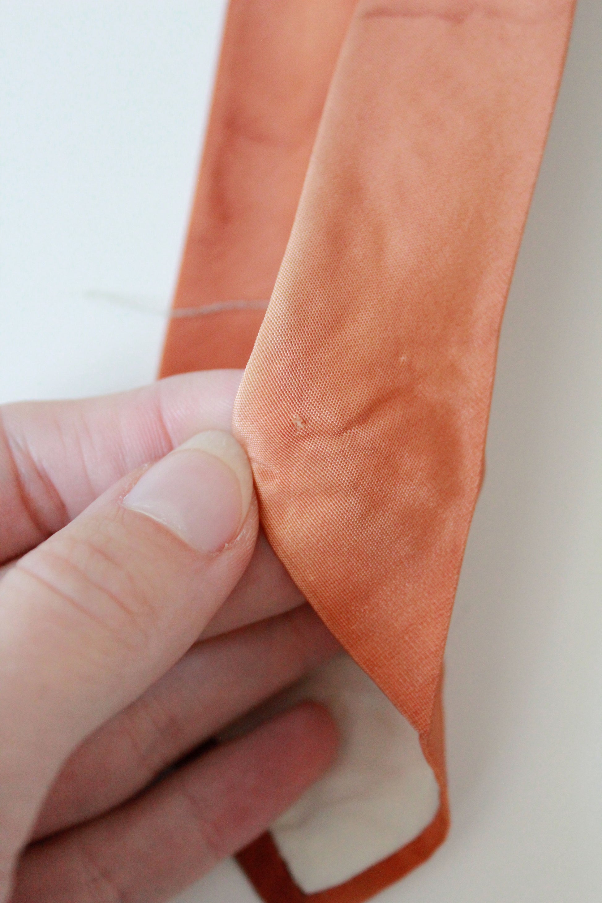 Vintage 1950s Orange Rayon Tie With Green Leaves, Made In The USA