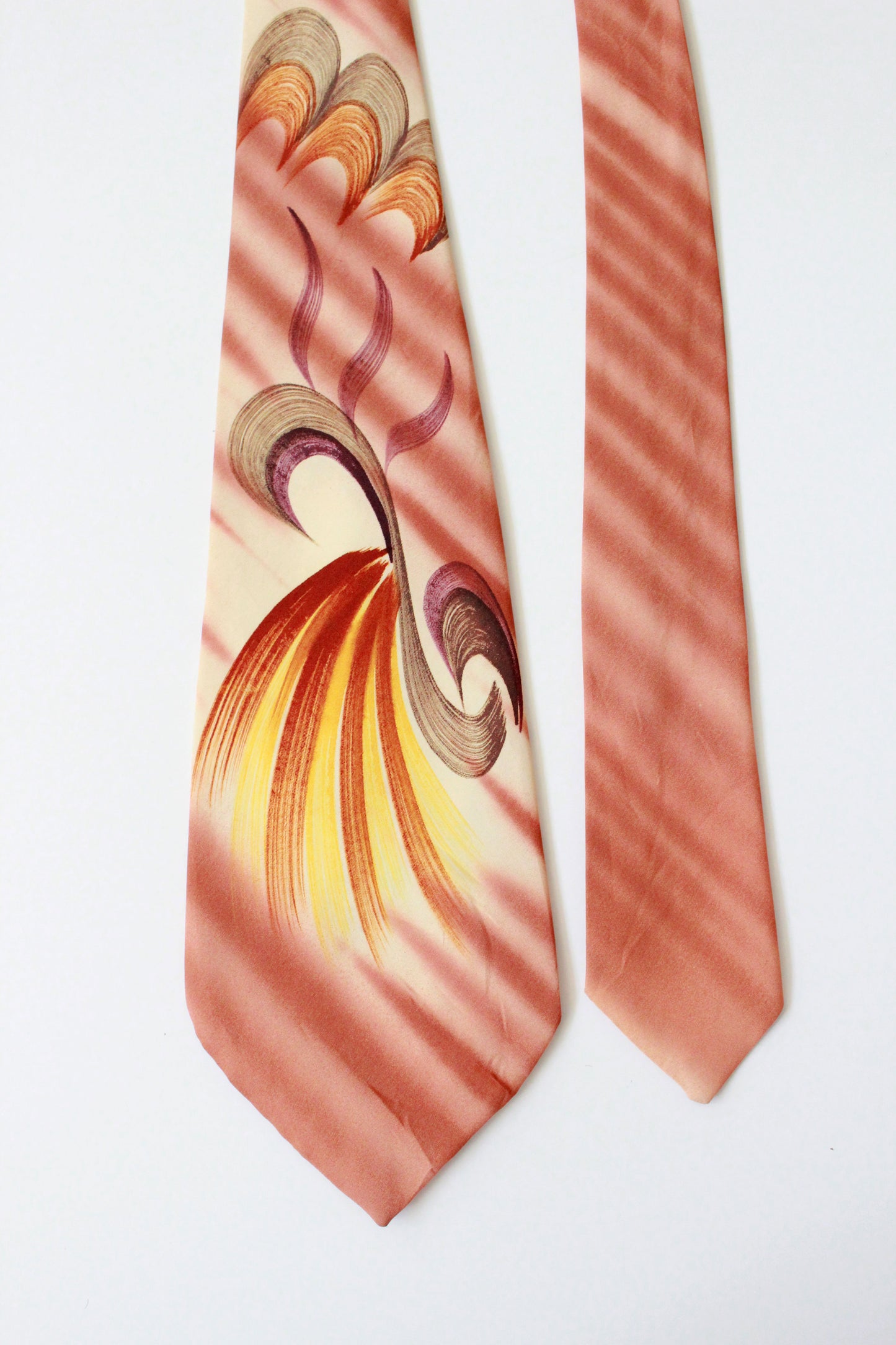 Vintage 1950s Abstract brush Stroke Hand Painted Tie