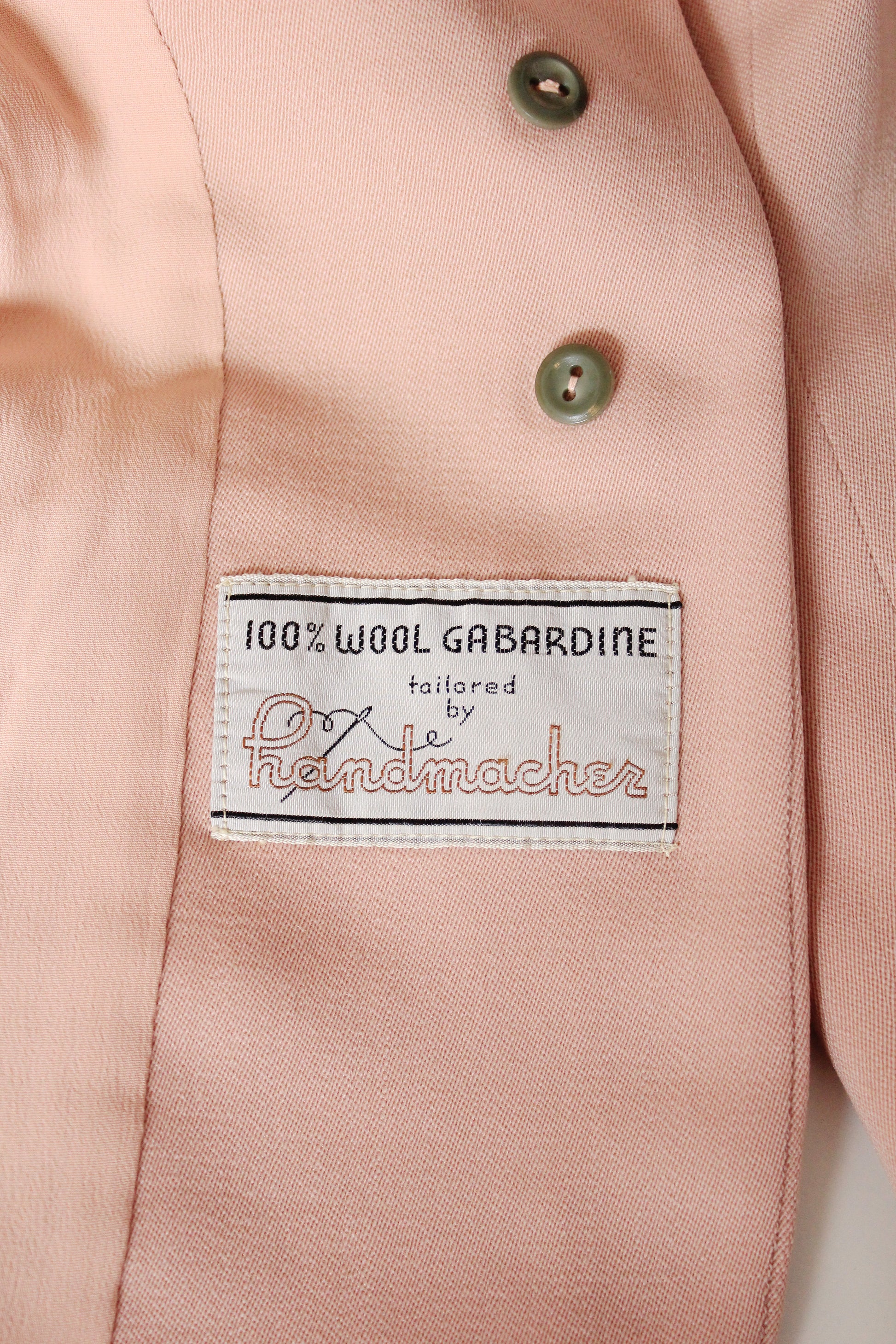 Vintage 1950s Fitted Blush Pink Daytime Spring Skirt Suit Set, XS