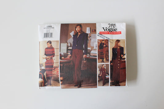 1990s Multi-piece Vogue Career Wardrobe 1265 Sewing Pattern, Jacket/Dress/Top/skirt/Pants, Uncut Size 6-10