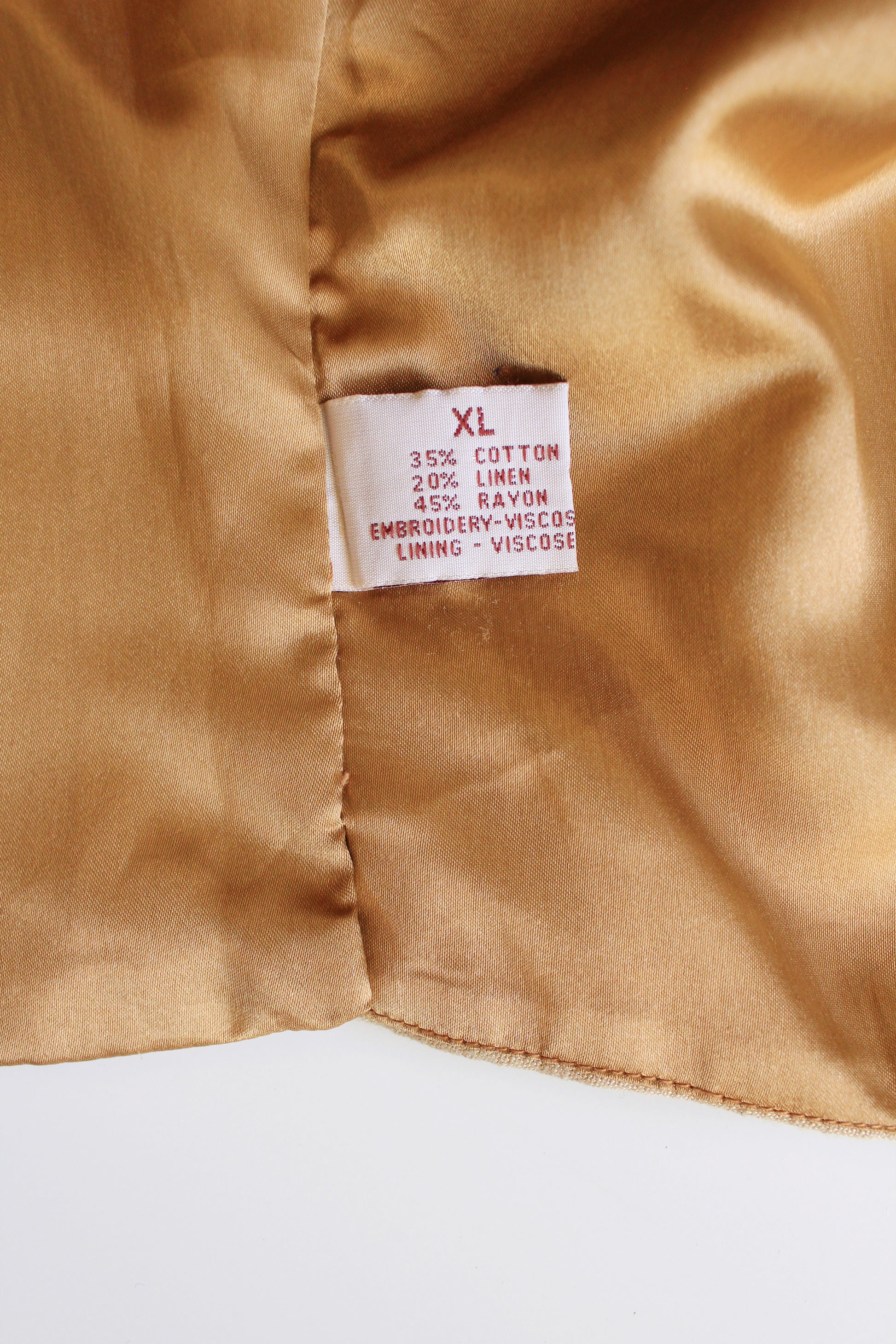 Whimsical Cream Floral and Bird Embroidered Vest, Made In India, Large