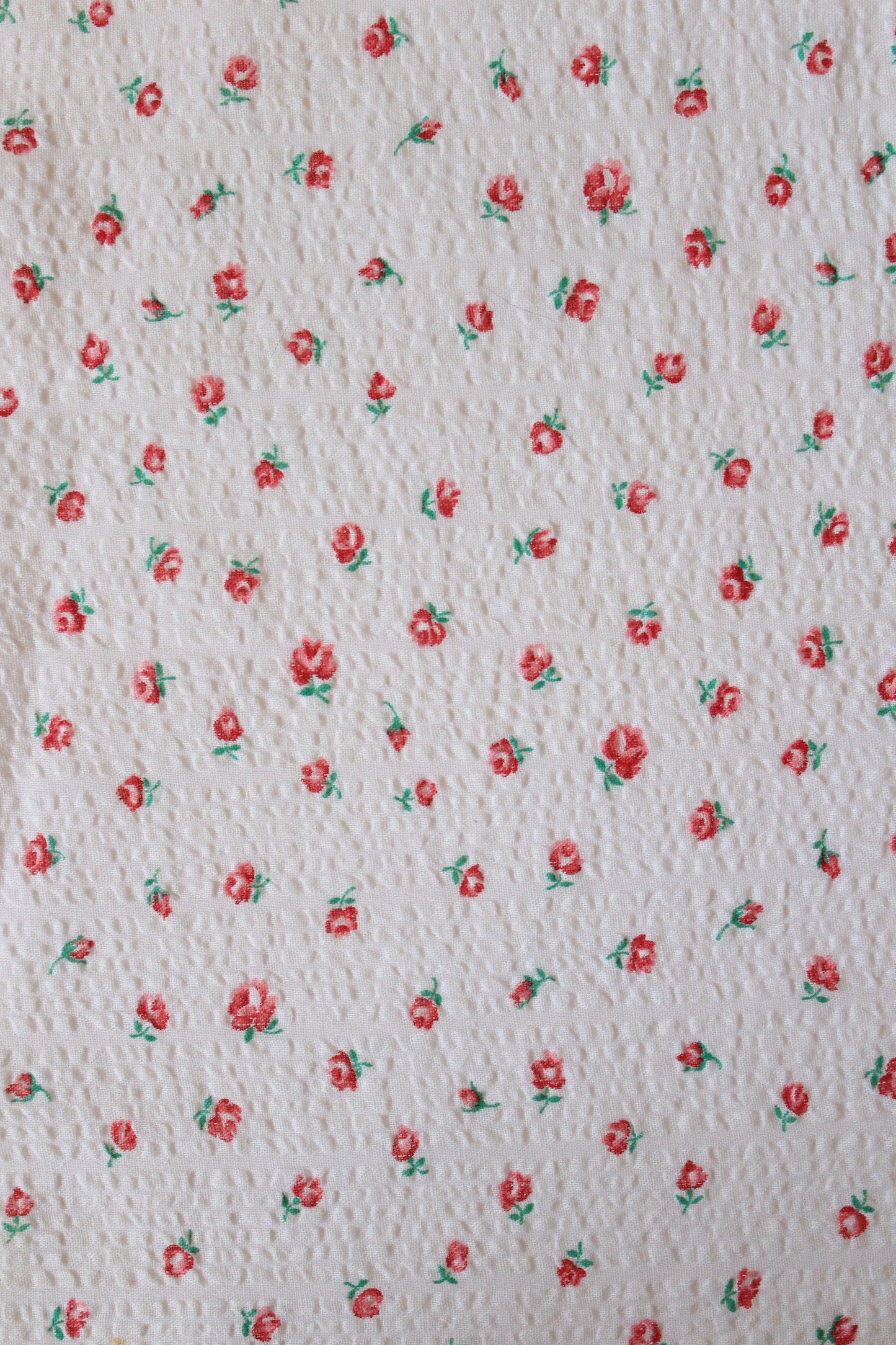 1950s Light Pink Ditsy Flower Cotton Sewing Fabric, 2.9 Yards