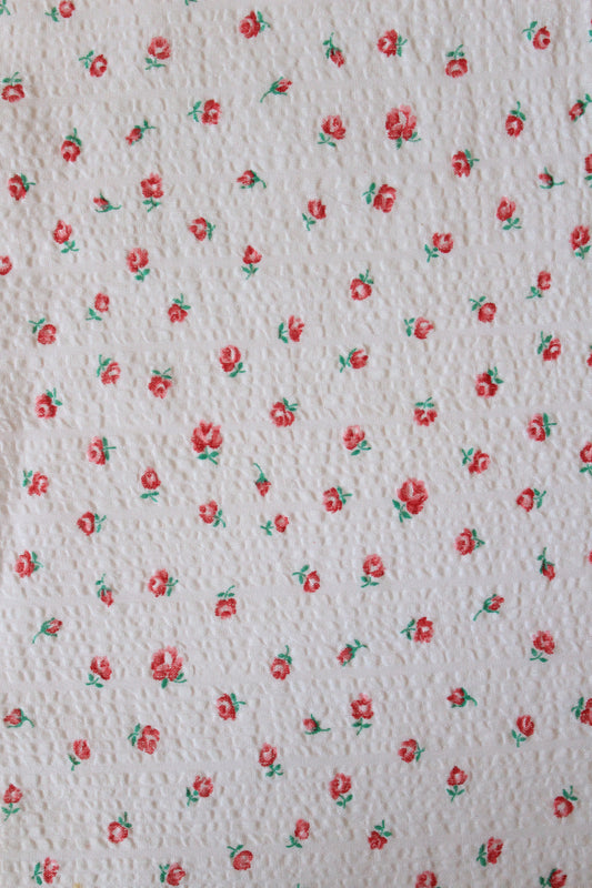 1950s Light Pink Ditsy Flower Cotton Sewing Fabric, 2.9 Yards