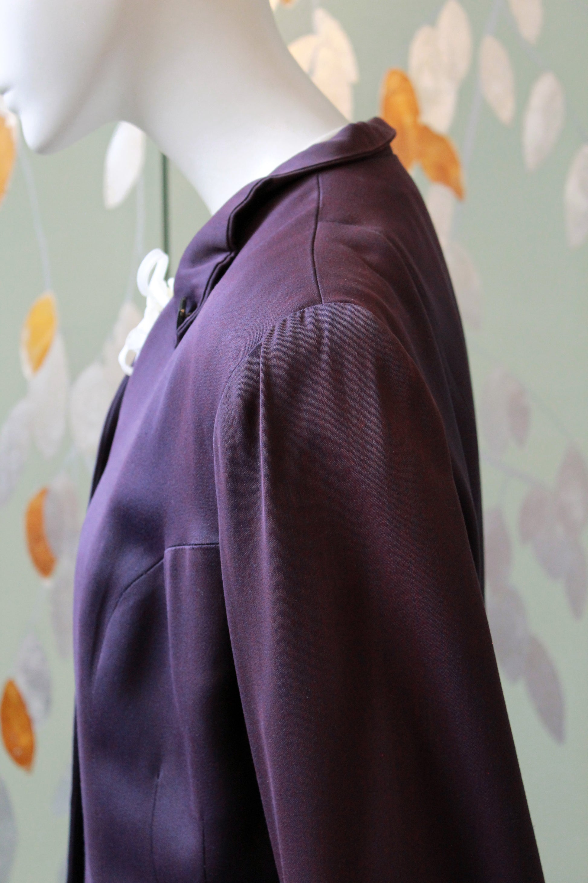 1950s Purple Collarless Blazer, Medium 