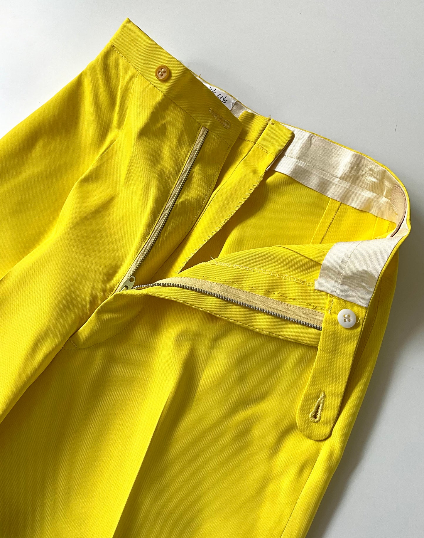 Vintage 1960s Canary Yellow Cigarette Pants, XXS