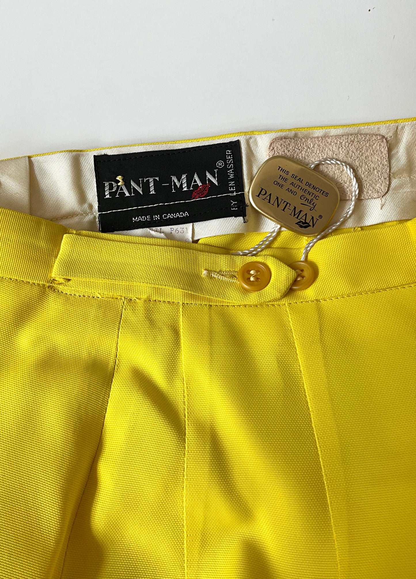 Vintage 1960s Canary Yellow Cigarette Pants, XXS