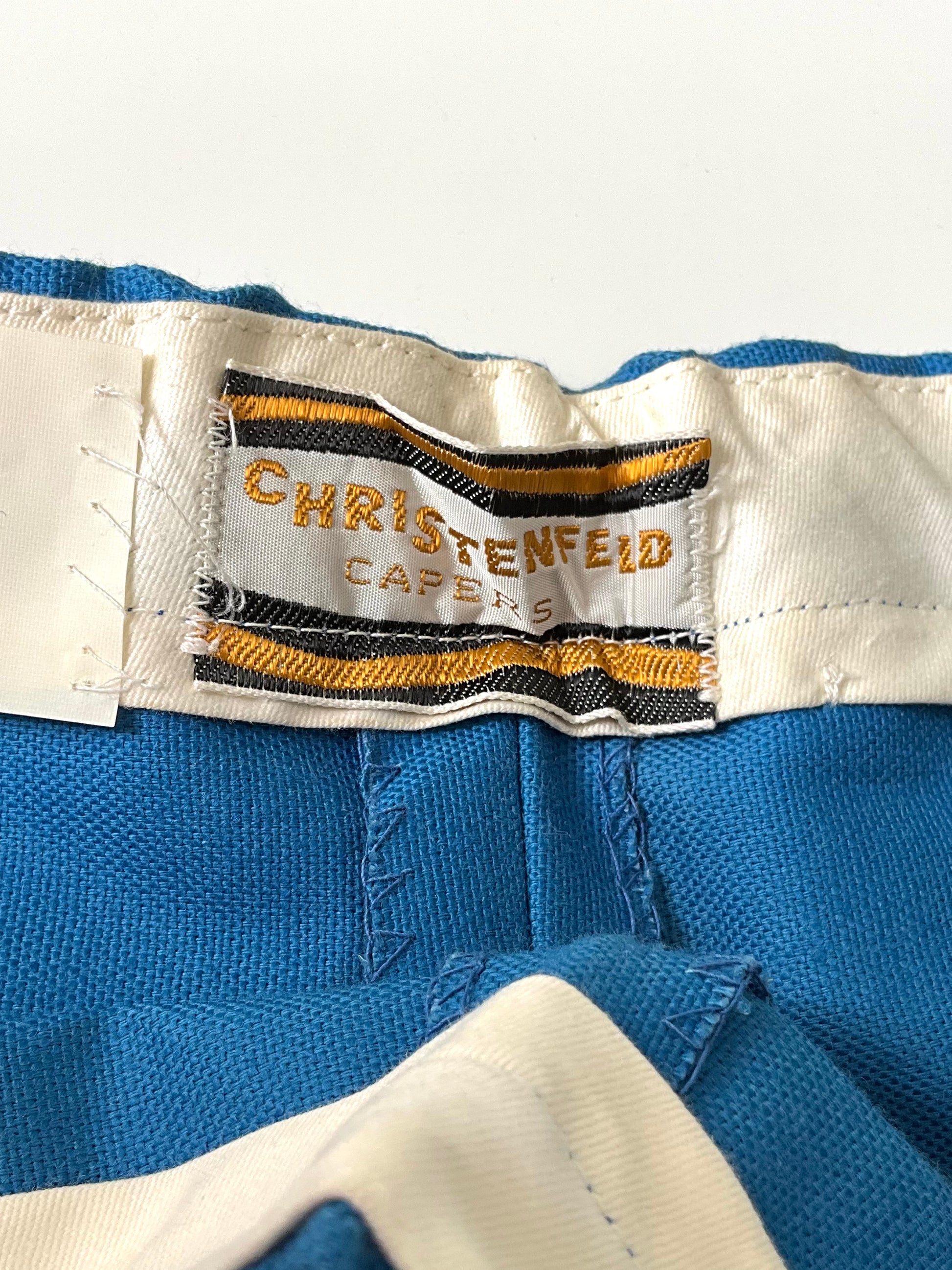 Vintage 1960s Cerulean Blue Stirrup Pants, XS