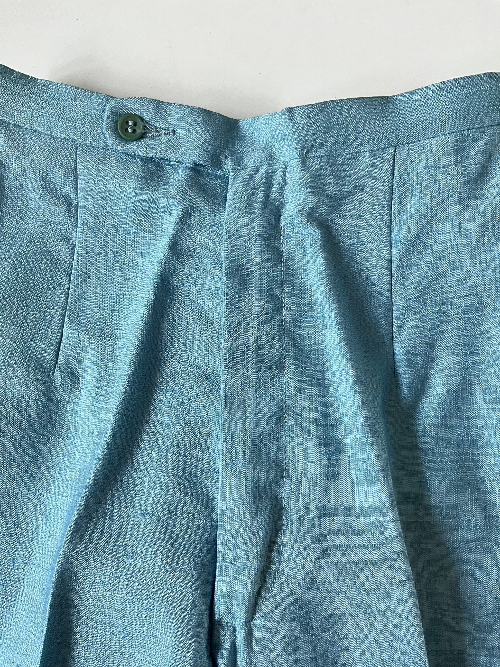 Vintage 1960s Baby Blue Cigarette Pants, XXS